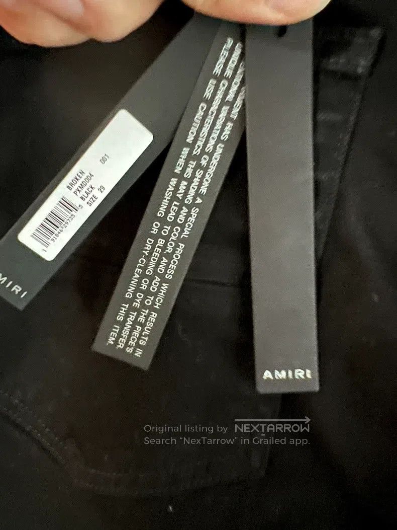 Amiri Amiri Size 29 Single-knee destroyed black destroyed jeans Size US 29 - 6 Thumbnail