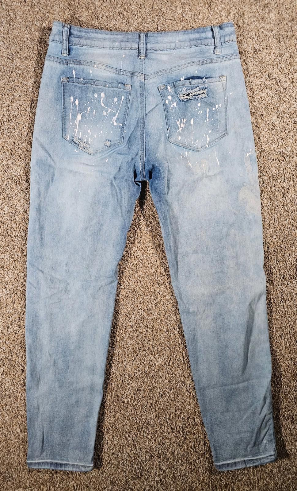 Designer Surprise Surprise Destroyed Jeans Large APPROX 30.5 x 29 Size 36" / US 14 / IT 50 - 5 Thumbnail