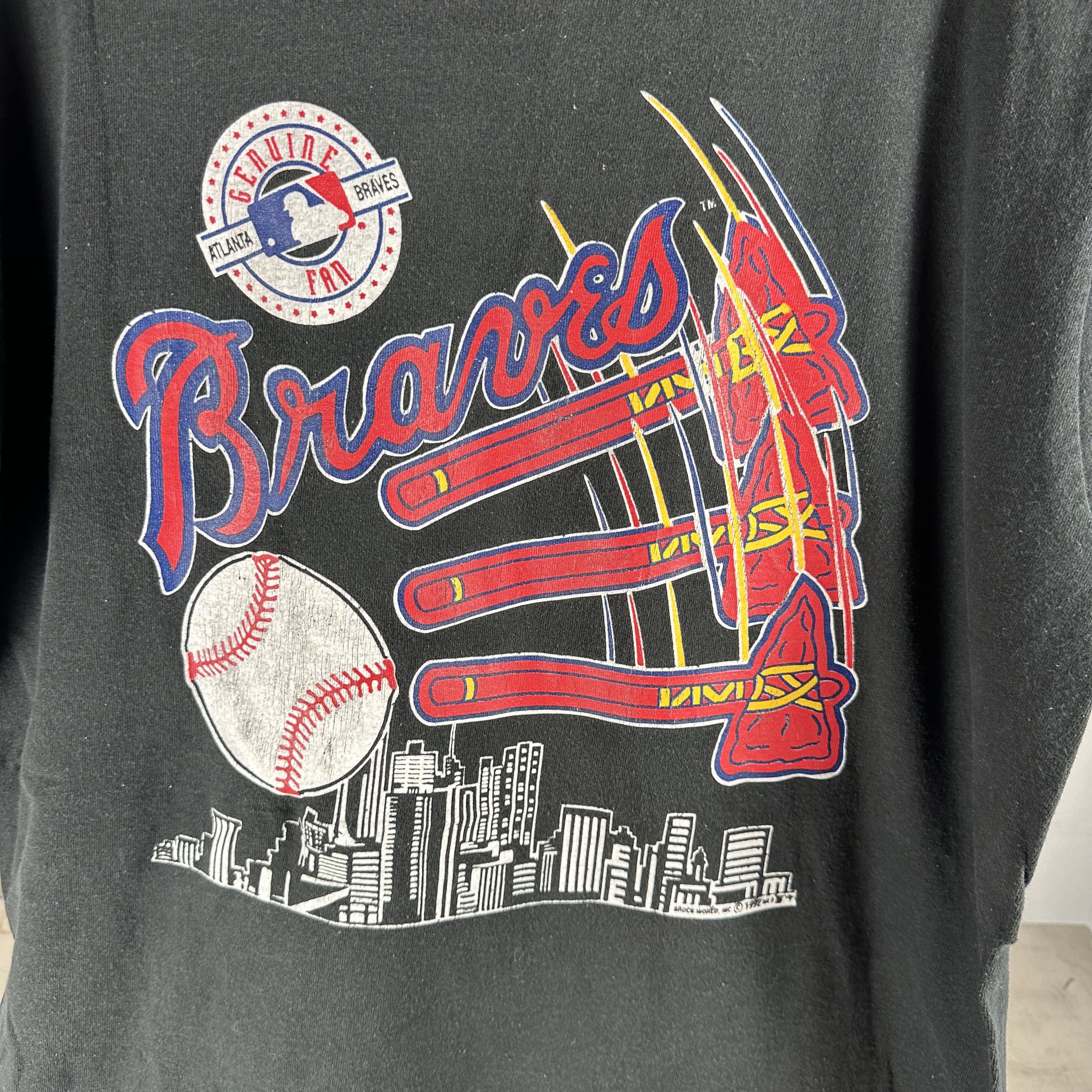 Vintage Vintage 1992 Atlanta Braves MLB Baseball T-Shirt Size US XL / EU 56 / 4 - 2 Thumbnail