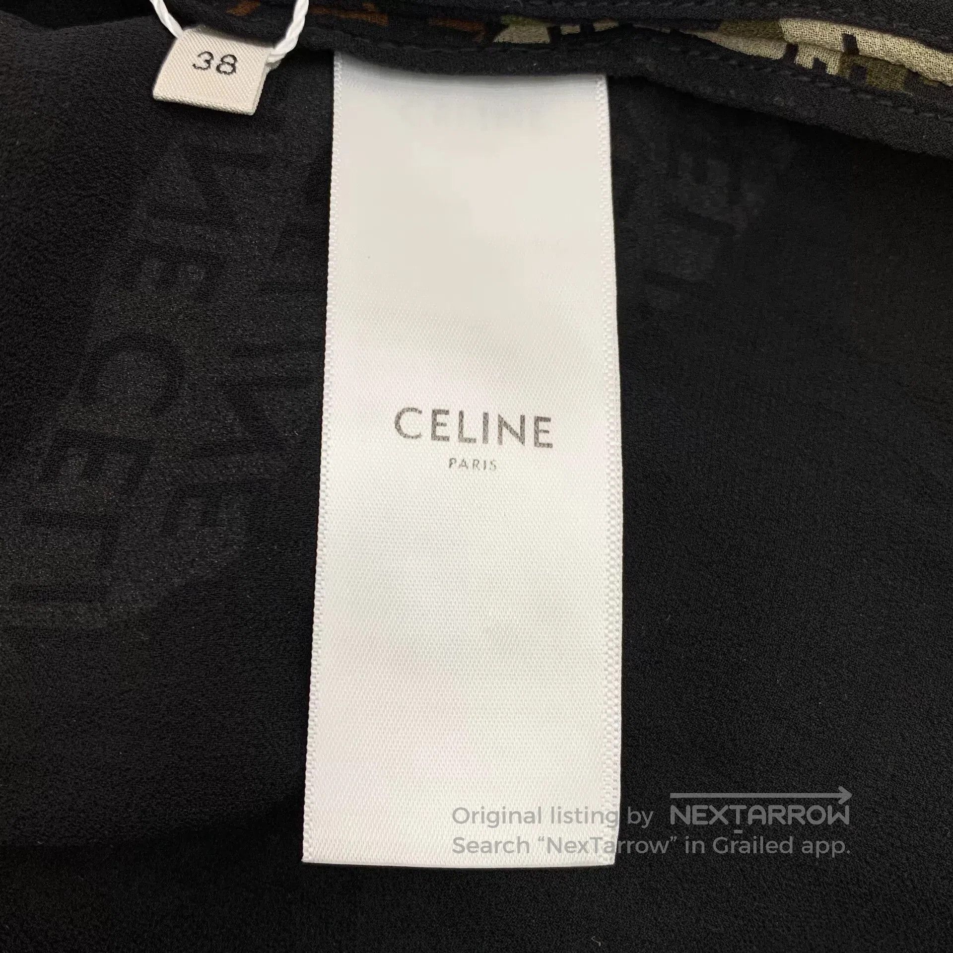 Celine Celine Camouflage Logo Print Silk Dress. Size S / US 4 / IT 40 - 7 Thumbnail