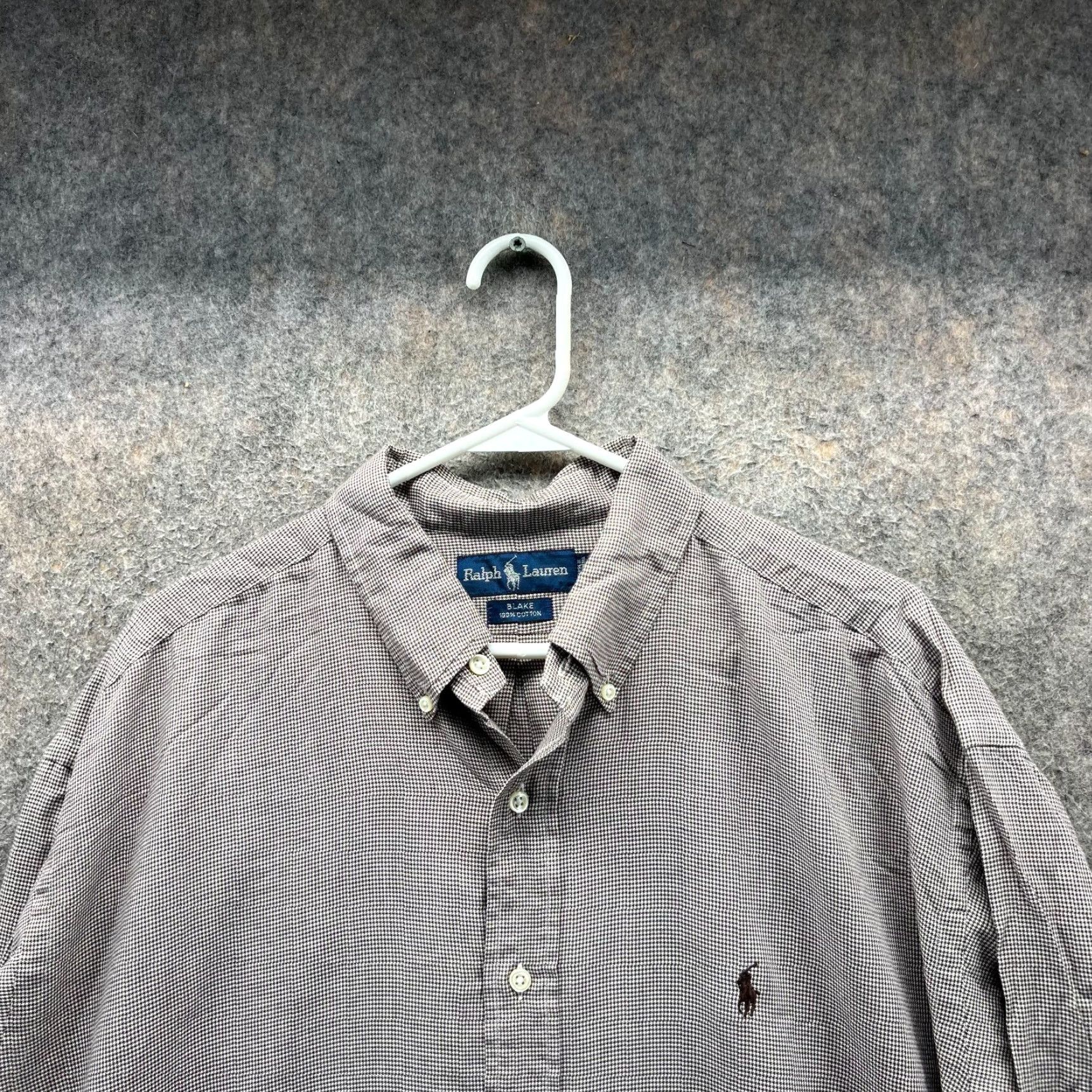 Polo Ralph Lauren VINTAGE Polo Ralph Lauren Shirt Mens XL Brown Button-Down Houndstooth Oxford Size US XL / EU 56 / 4 - 7 Thumbnail