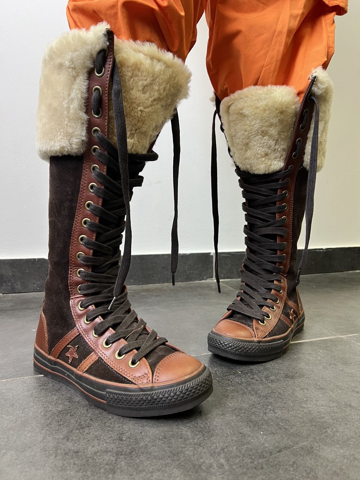 Converse CONVERSE HIGH VINTAGE BOXING MOTO BIKER BOOTS SNEAKERS FUR Size US 6 / IT 36 - 1 Thumbnail