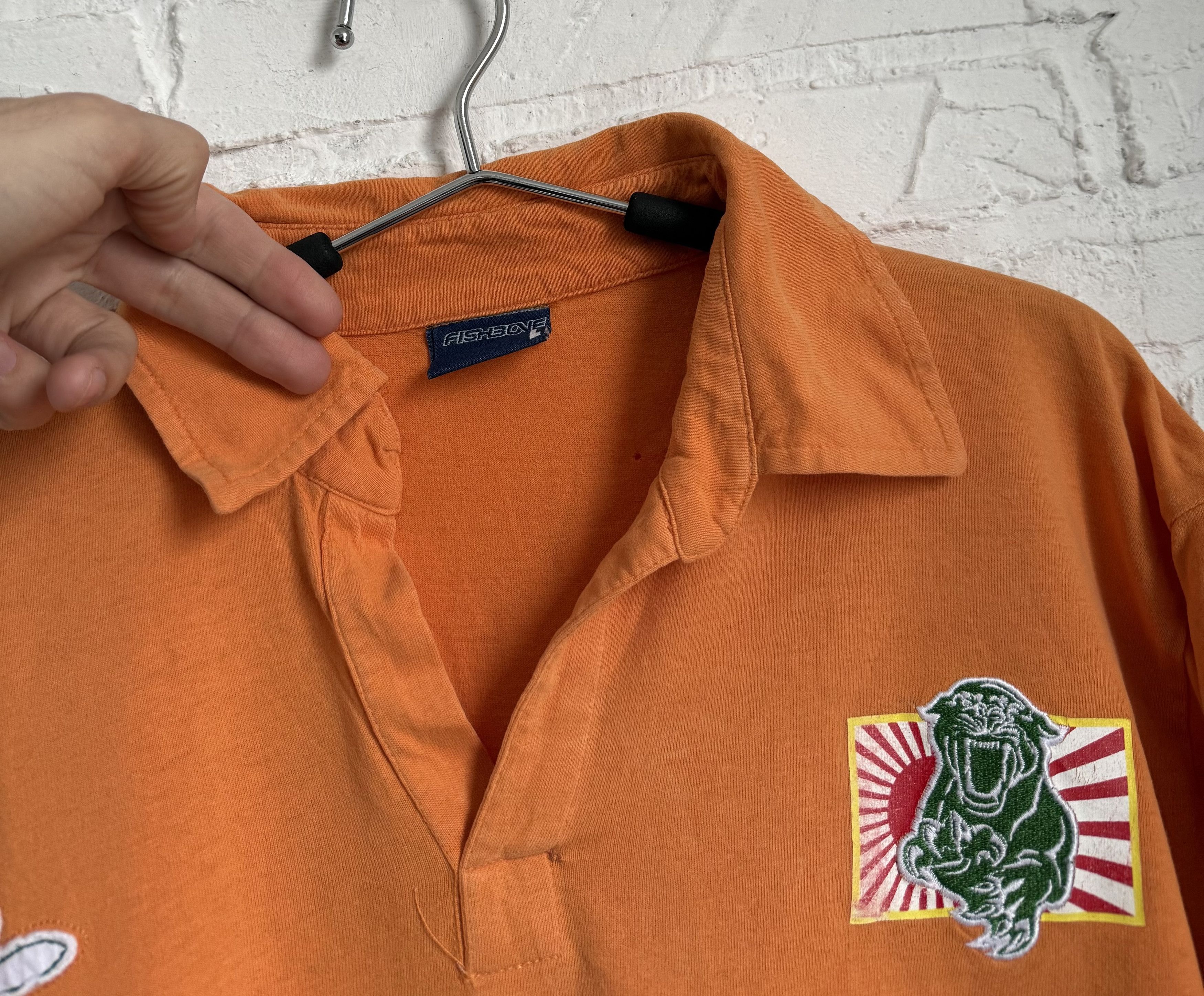 Other Vintage Y2K Fishbone orange long sleeve t-shirt layered Asia Size US L / EU 52-54 / 3 - 5 Thumbnail