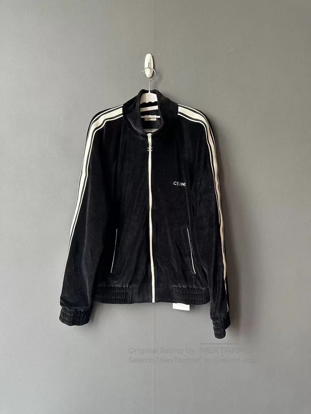 Celine celine black velvet jacket with white stripes. Size US M / EU 48-50 / 2 - 1 Thumbnail
