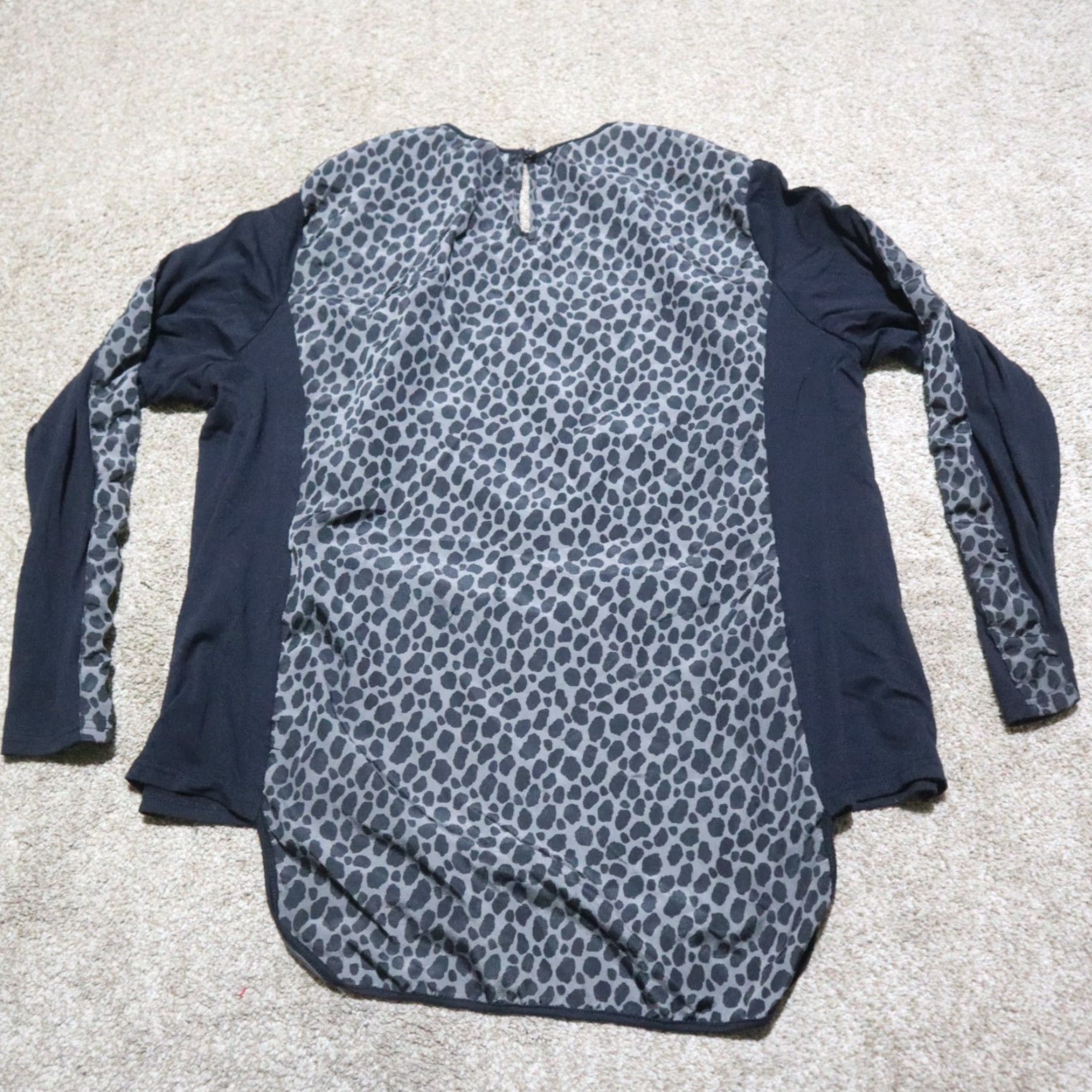 George GK George Kotsiopoulos Women's Animal Print Black Gray Long Sleeve Top 20W Shirt, Scoop Neck, Work, Casual, Fall, Regular Size 20, Women's GK shirt Size 3XL / US 20-22 - 6 Thumbnail