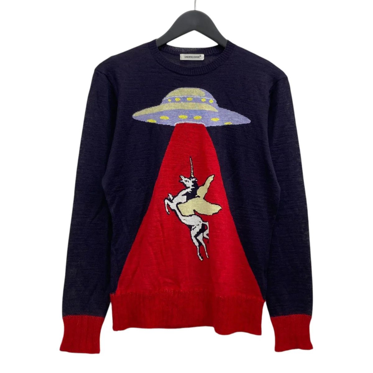 Undercover Unicorn UFO Jacquard Mohair Knit Sweater Size L / US 10 / IT 46 - 1 Thumbnail
