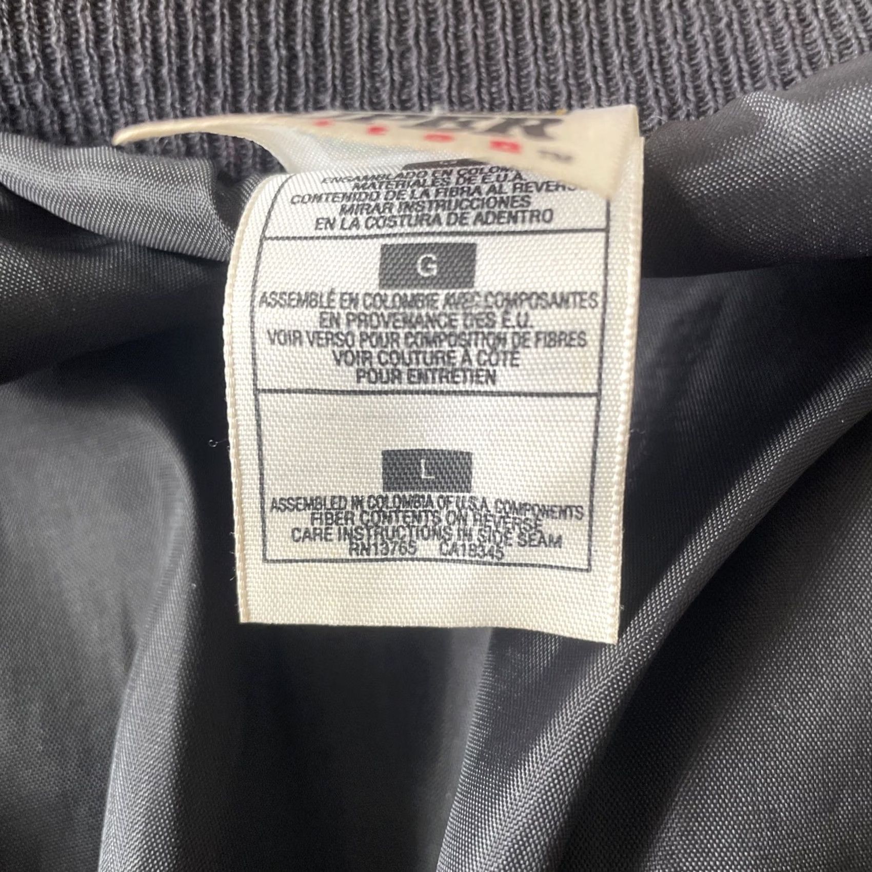 Fruit Of The Loom VINTAGE Fruit of the Loom Varsity Jacket Jacket L Black Red Cotton Retro Mens 90s College Sports Vietnam? Size US L / EU 52-54 / 3 - 5 Thumbnail