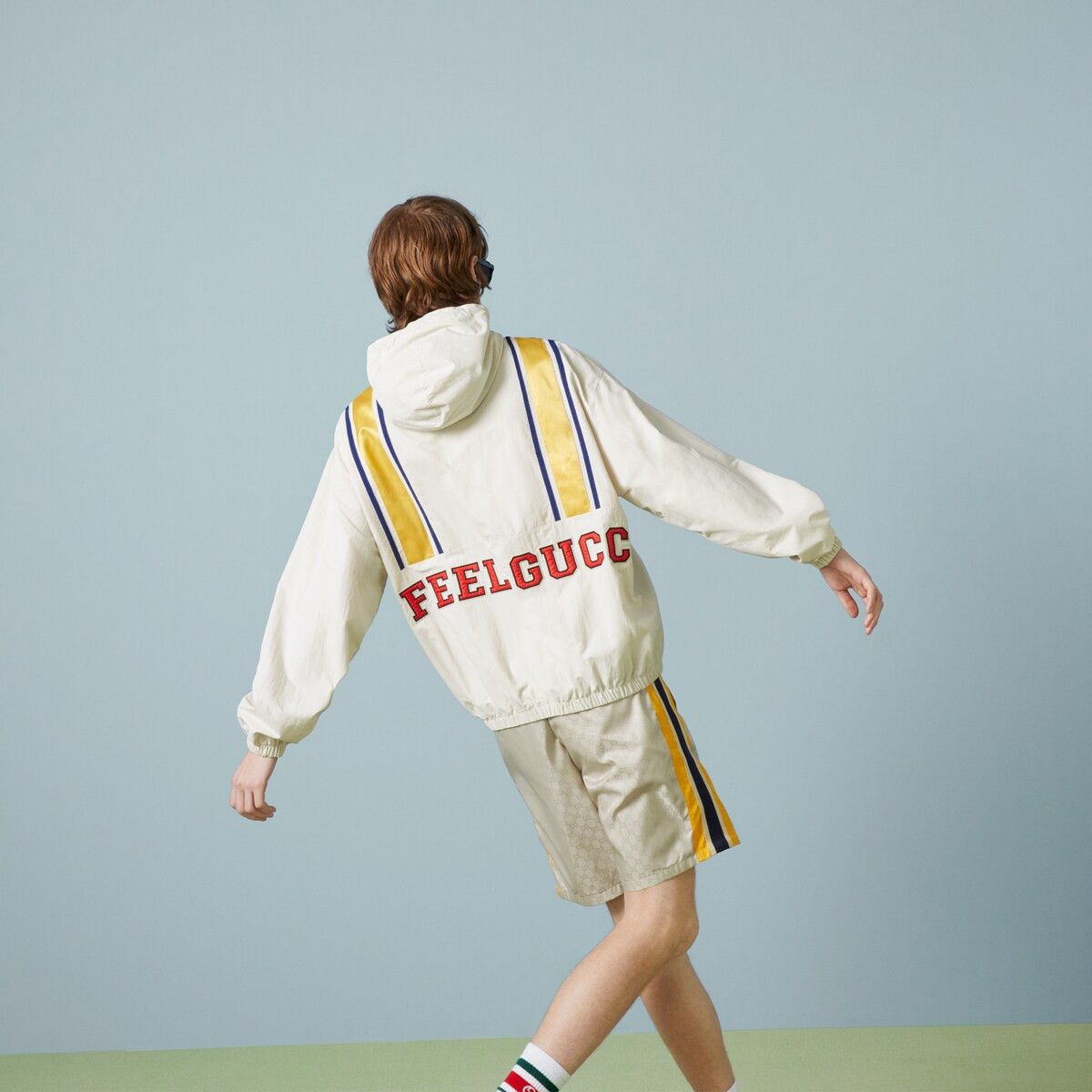 Gucci L Gucci Nylon Zip Jacket Windbreaker I Feel White Yellow Size US L / EU 52-54 / 3 - 6 Thumbnail