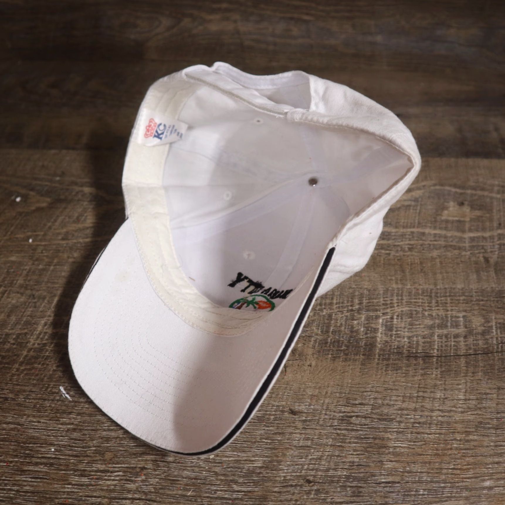 Vintage VINTAGE Panama City Beach Florida Strapback Hat White Beach Palm Tree Adult Adjustable Hat Men Wayne? Size ONE SIZE - 5 Thumbnail