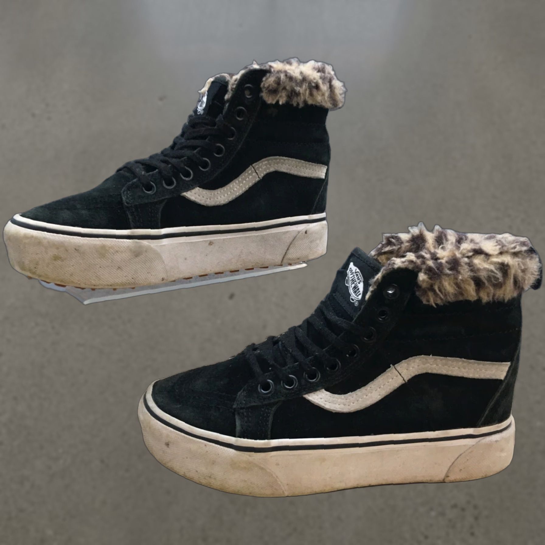 Vans Vans Off The Wall Shoes Mens 4 Womens 5.5 High Top Sneaker Black Shearling 721356 Size S / US 4 / IT 40 - 1 Thumbnail