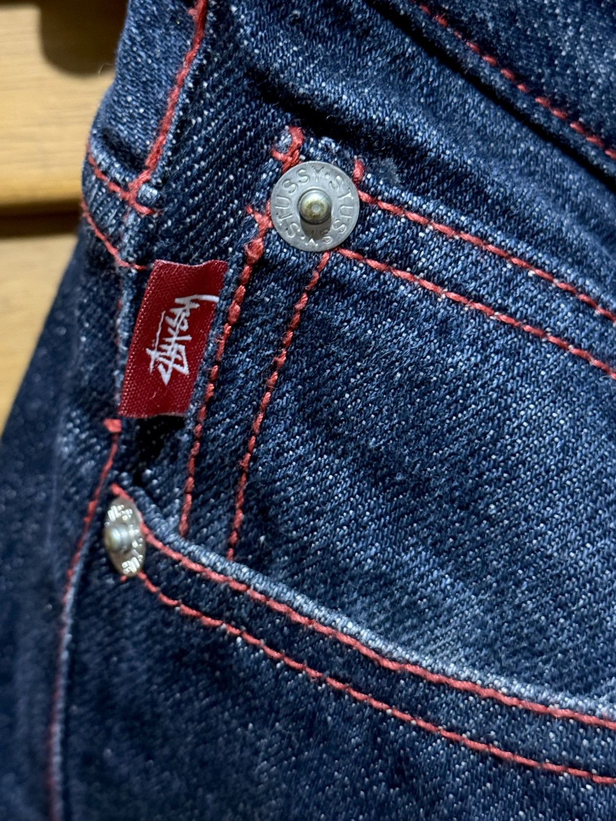 Stussy Stussy Pocket Logo Denim Shorts Blue Red Size US 38 / EU 54 - 5 Thumbnail