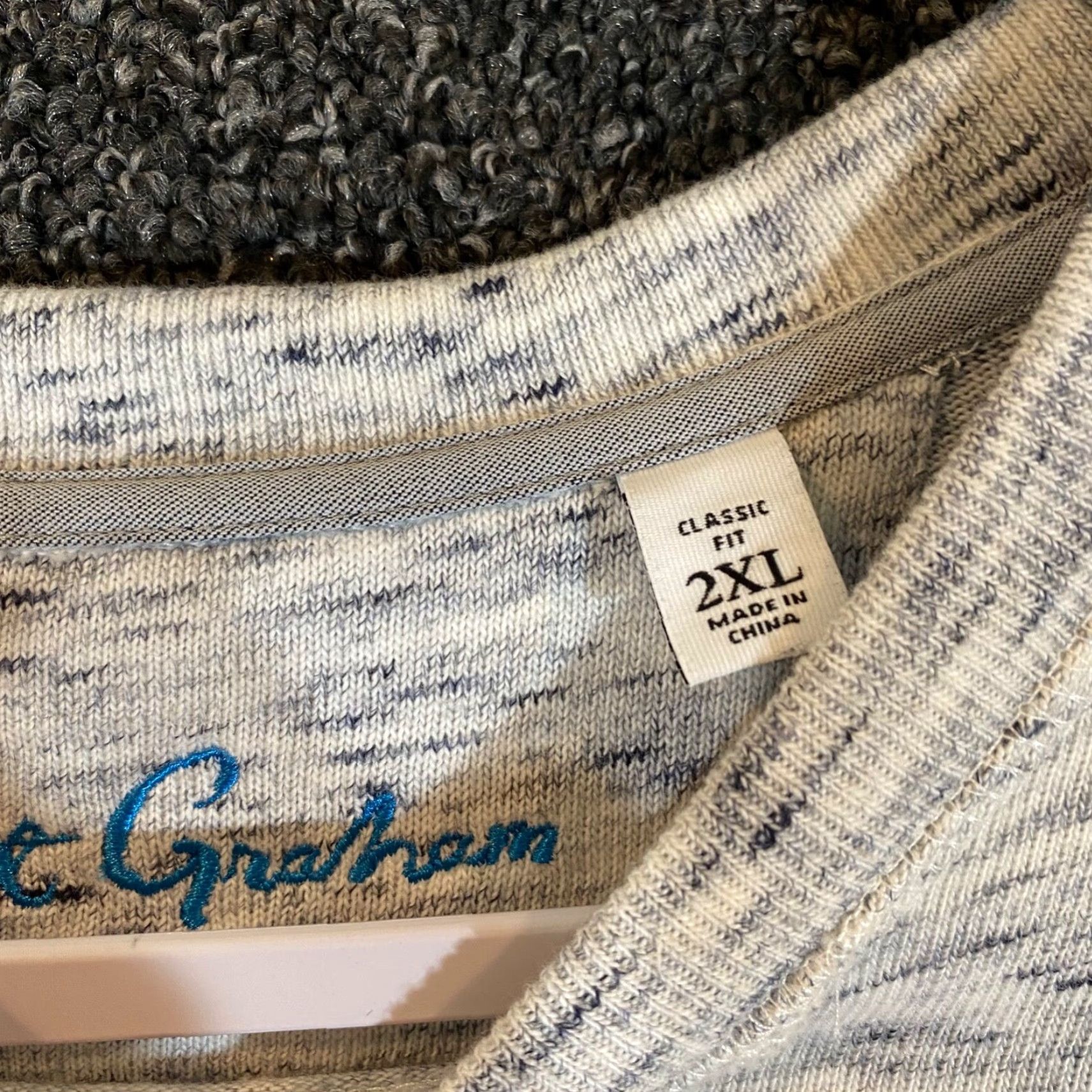 Robert Graham Robert Graham Mens 2XL Pullover Heather Gray Elbow Patch Crewneck Designer Jacket Size US XXL / EU 58 / 5 - 4 Thumbnail