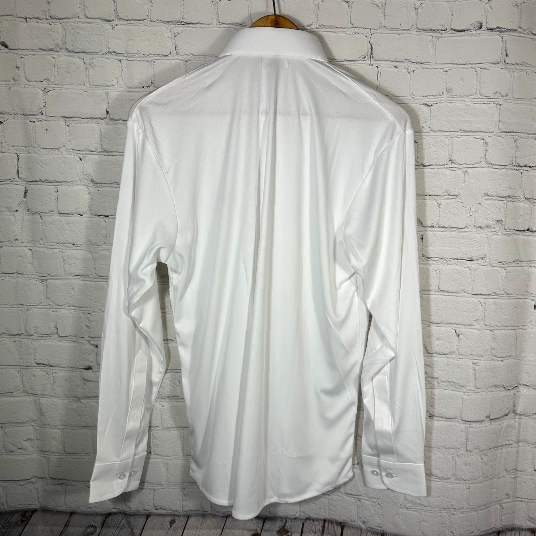 CO Collars & Co Mens White Long Sleeve Polo Shirt S Size 36R - 6 Thumbnail