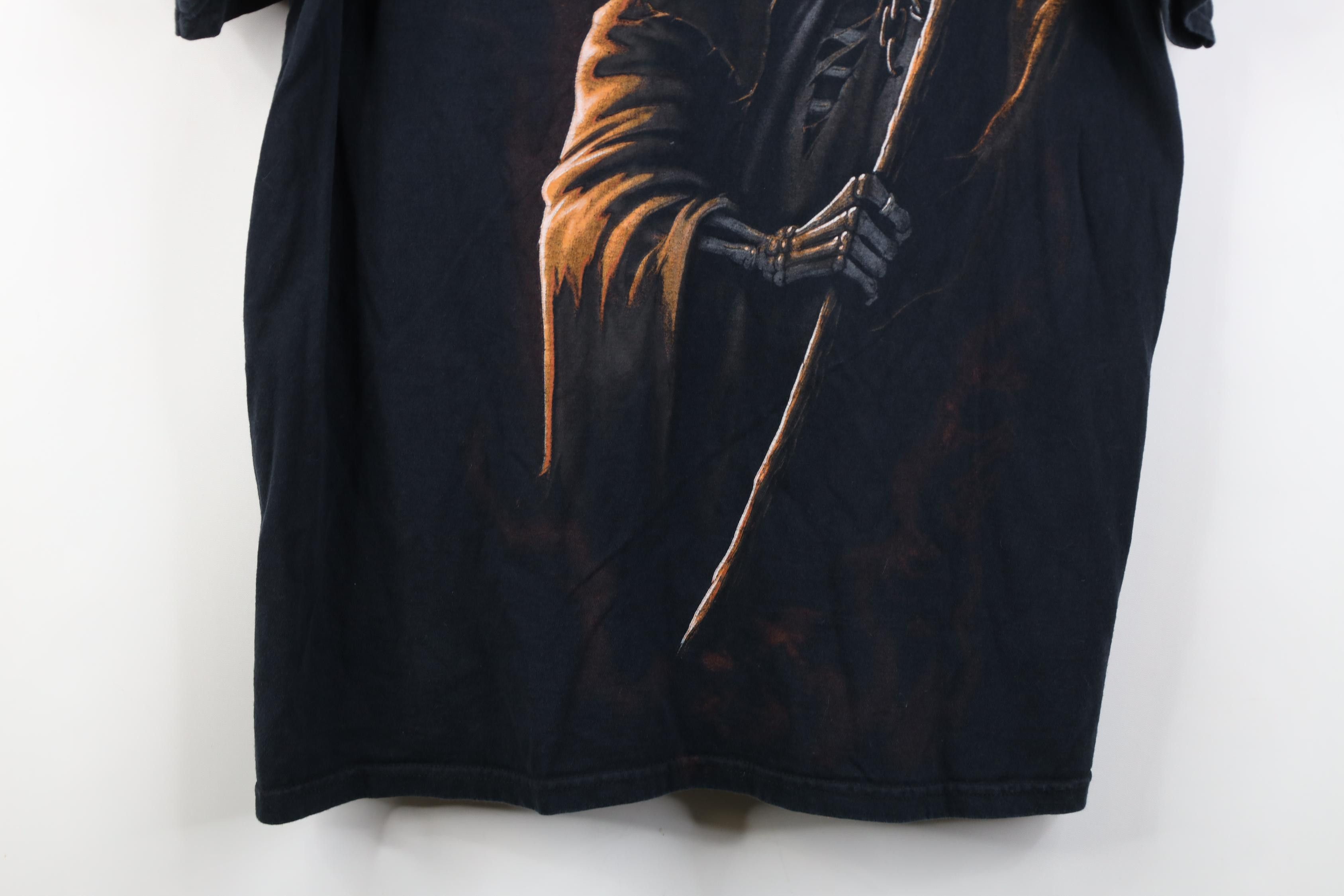 Vintage Vintage 90s Y2K Streetwear Grim Reaper Skeleton T-Shirt Size US L / EU 52-54 / 3 - 3 Thumbnail
