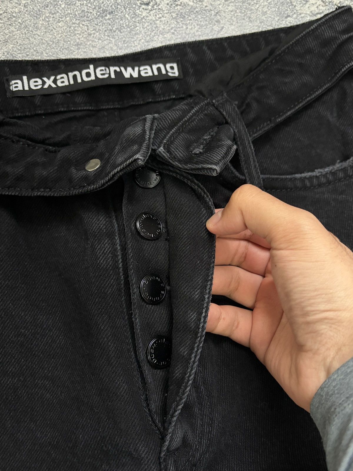 Alexander Wang Alexander Wang Double Waistband Fold-Over Jeans Black 28 Size 28" / US 6 / IT 42 - 6 Thumbnail