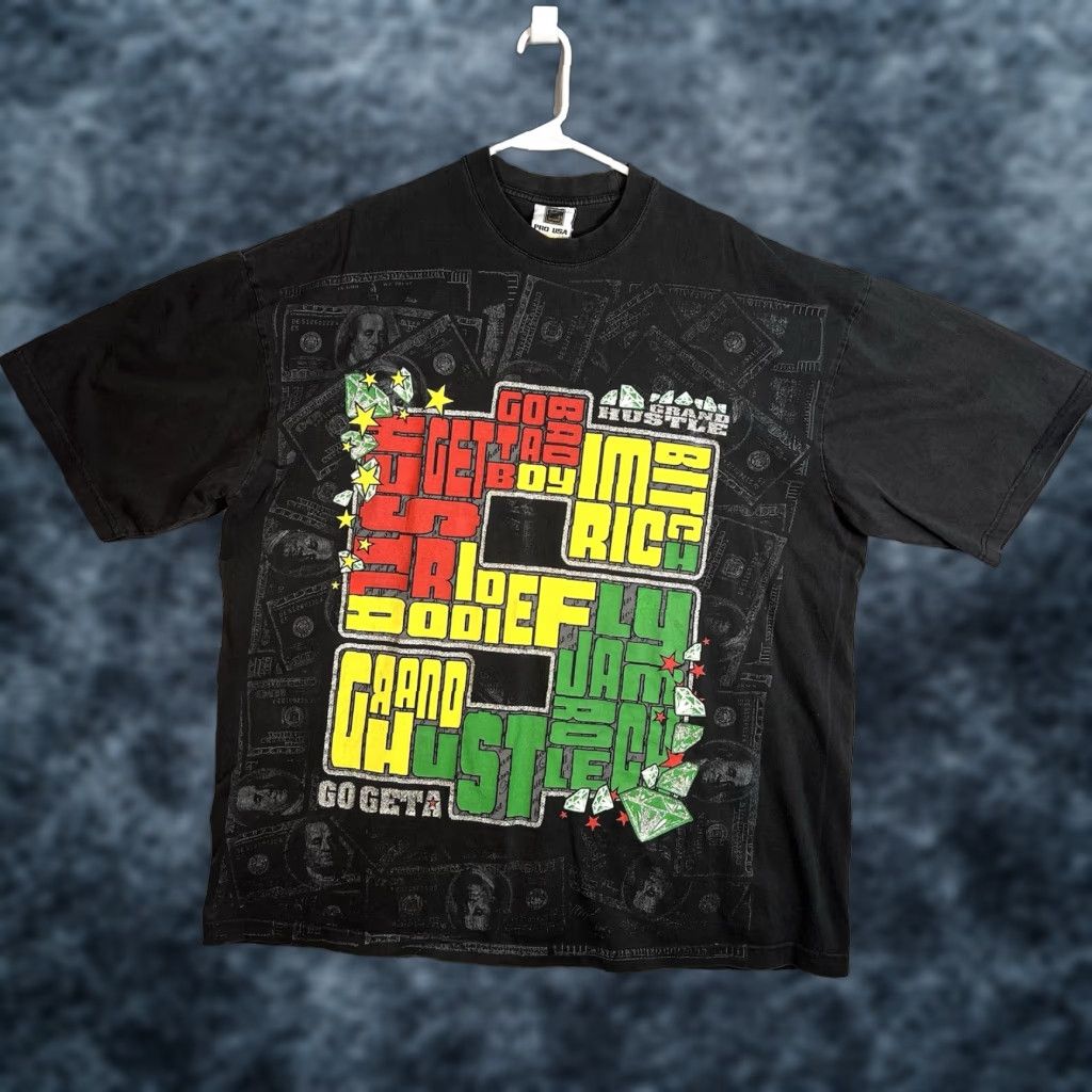 Vintage VINTAGE Grand Hustle Go Geta Money Rap Tee Shirt Adult 3XL Black Mens Nike Shirt Size US XXL / EU 58 / 5 - 1 Thumbnail