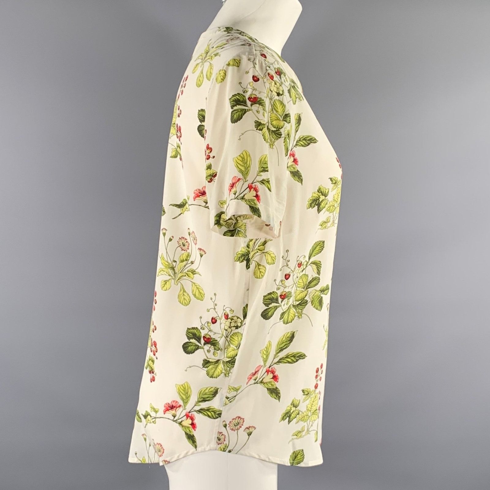 Equipment EQUIPMENT Size XS Indigo Green Silk Floral Casual Top Size XS / US 0-2 / IT 36-38 - 2 Thumbnail