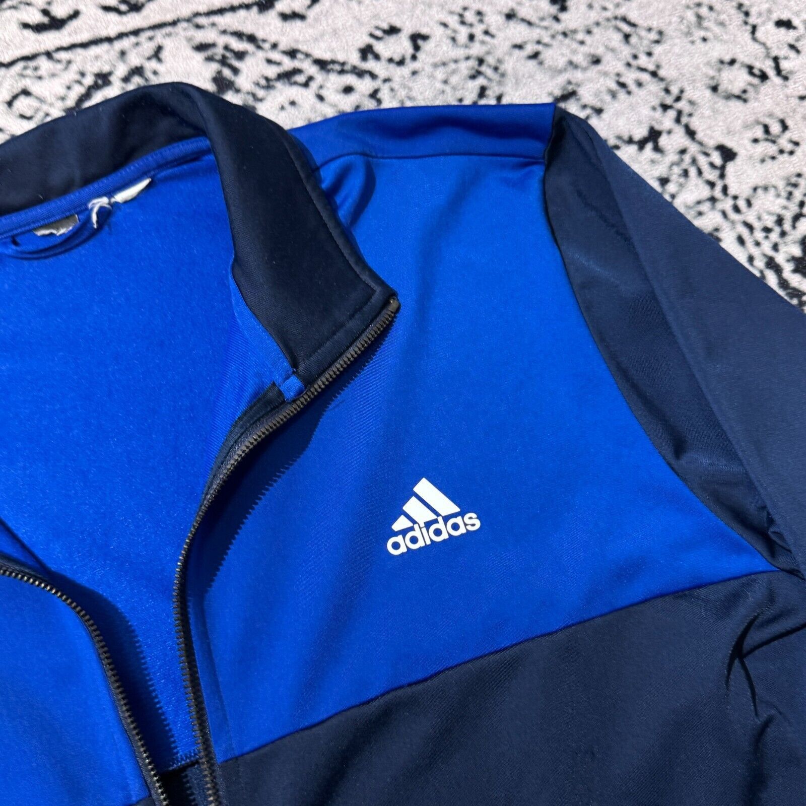 Adidas × Vintage Vintage Adidas Blue Black Polyester Tracksuit Jacket Size XL Size US XL / EU 56 / 4 - 9 Thumbnail