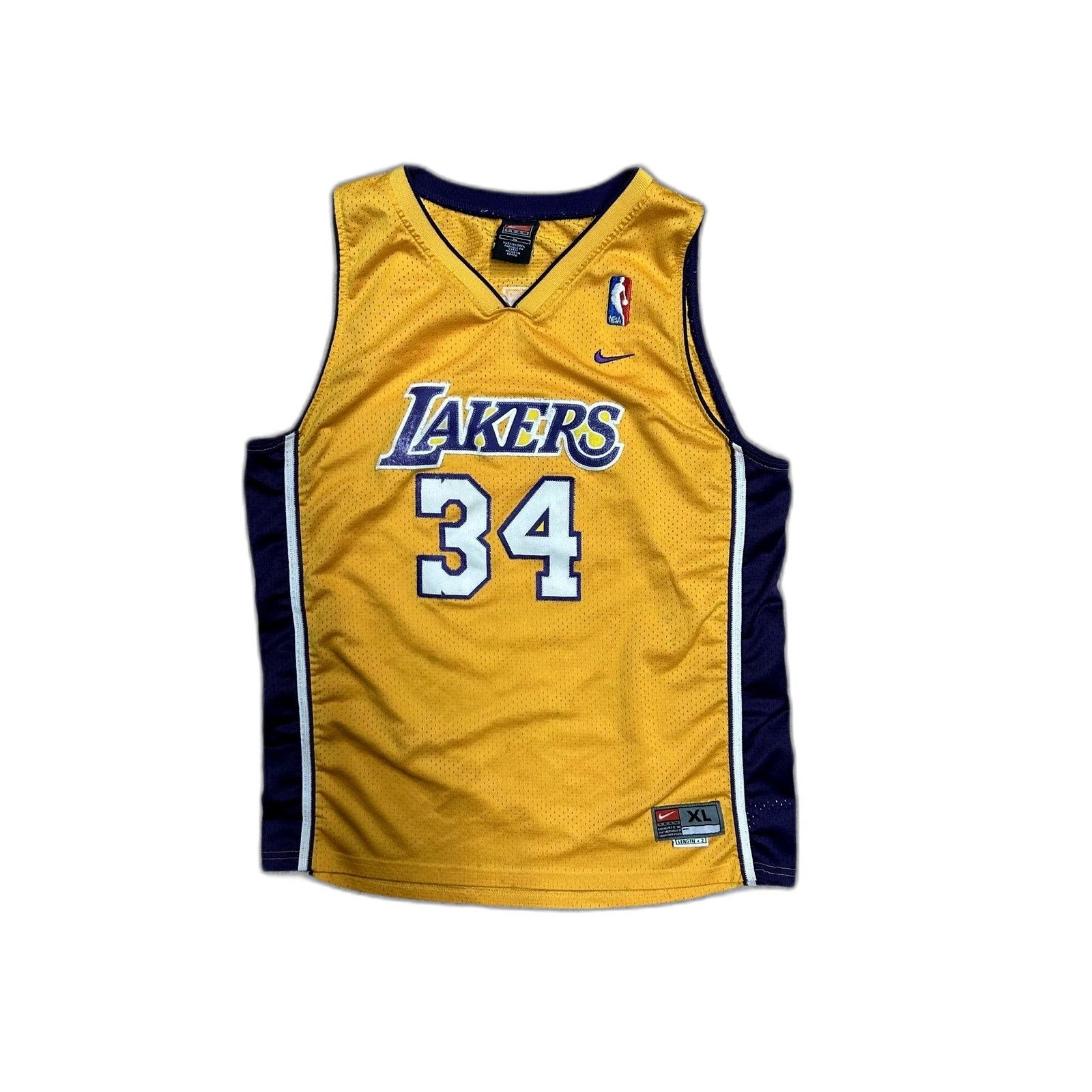 Nike VTG LA Lakers Shaq NBA #34 Nike Authentic Swingman Jersey Me Size US XL / EU 56 / 4 - 1 Thumbnail
