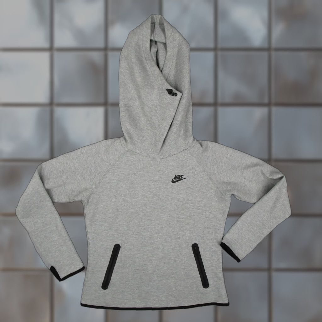 Nike Nike Hoodie Womens Small Gray Tech Fleece Cowl Neck Zip Pockets 559824-063 Size S / US 4 / IT 40 - 1 Thumbnail