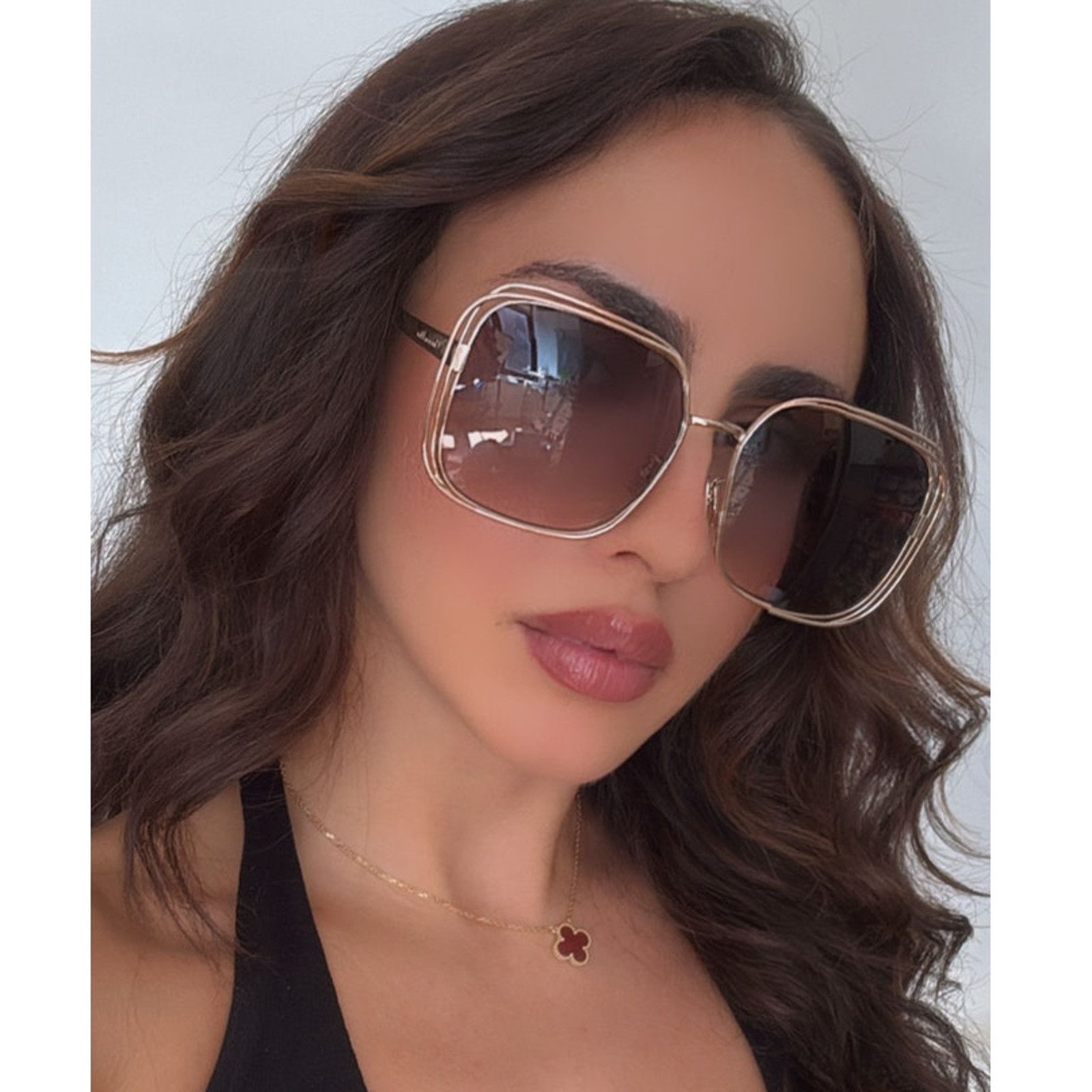NEW Dior FilDior S1U Square Sunglasses in Gold Grey