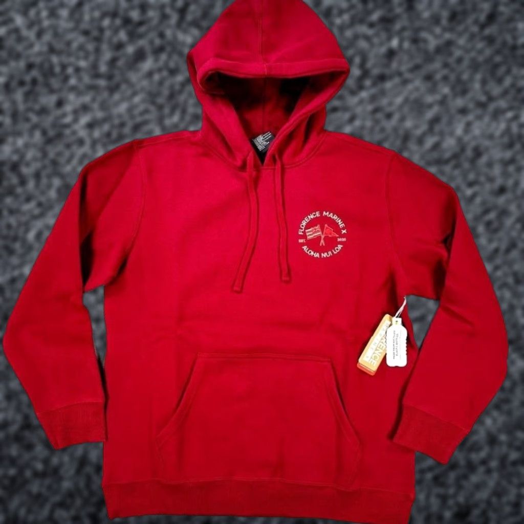 Vintage Florence Marine X Nui Loa Hoodie Maroon Red Organic Cotton Mens M Surf Outdoors Pullover Hoodie Mens Medium Red Florence Marine X Nui Loa Size US M / EU 48-50 / 2 - 1 Thumbnail