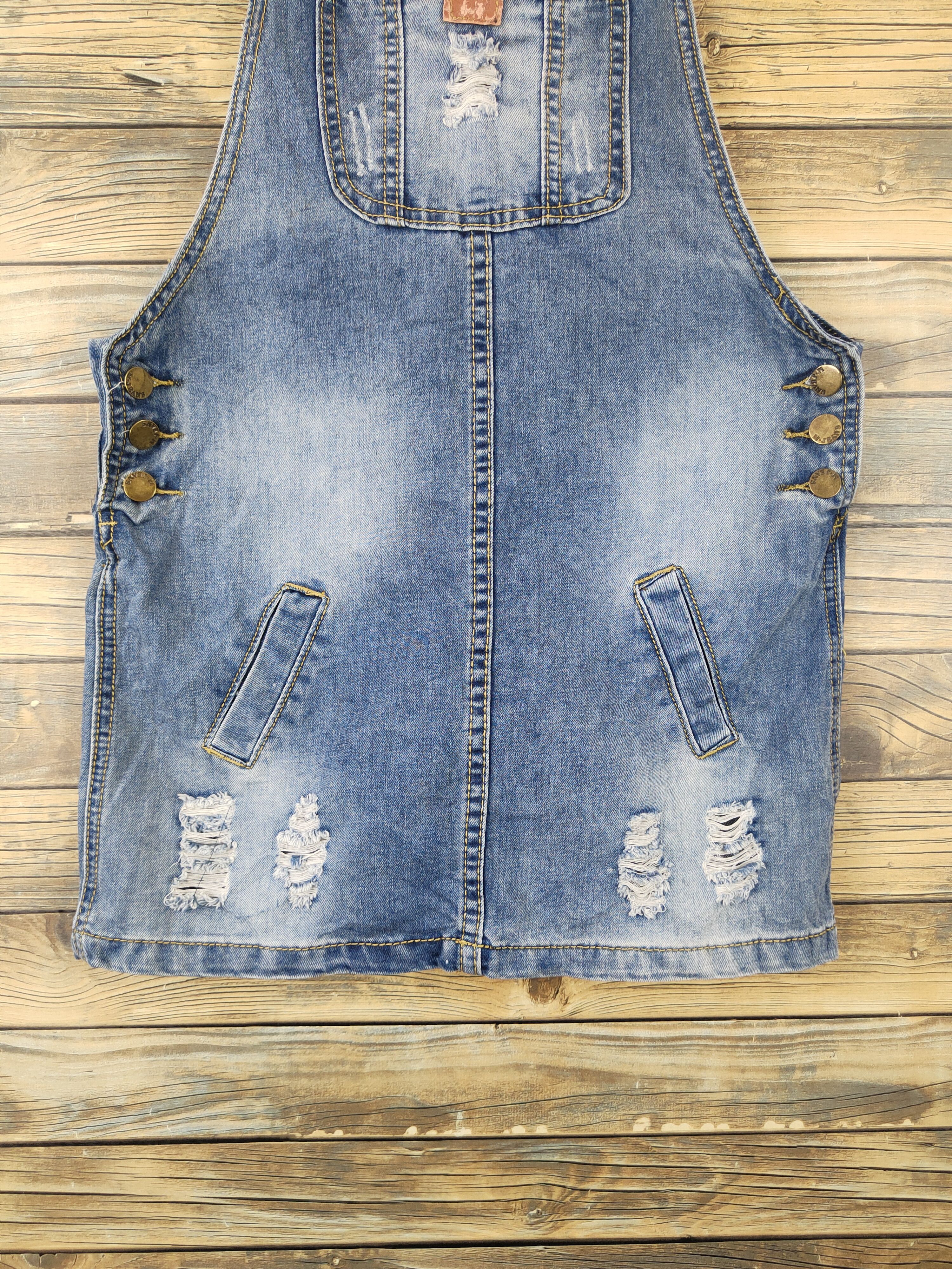 Japanese Brand × Vintage Streetwear Japanese Brand Blue Denim Skirt Jumpsuits Size 34" / US 12 / IT 48 - 5 Thumbnail