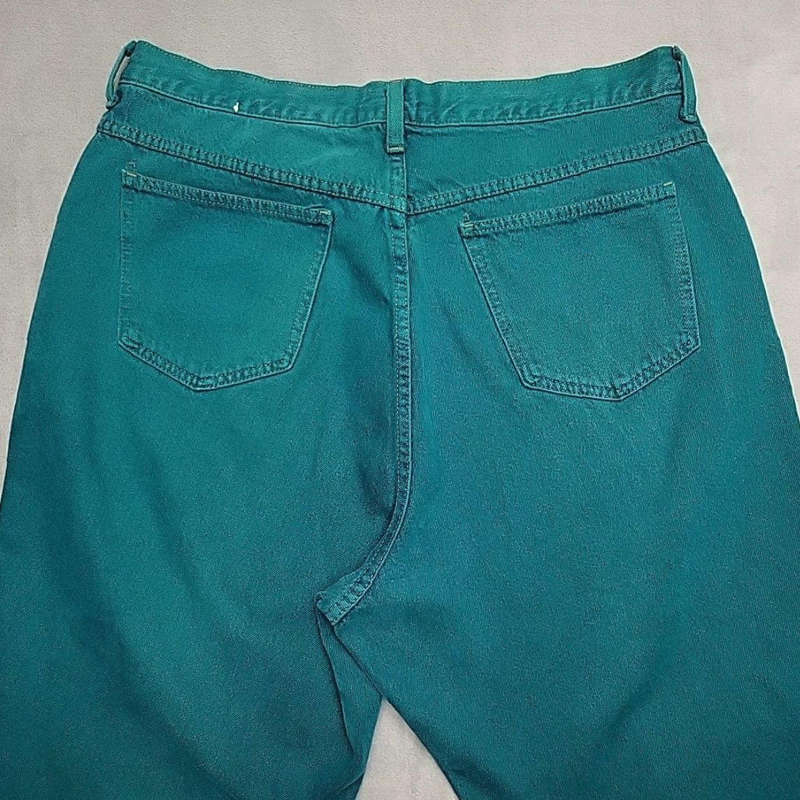 Denime VINTAGE Venezia Vitale Jeans Womens 20 Green Denim 90s Retro Y2K Cotton Made in USA Woman Jeans Green 90s Retro Satin? Size 42" / US 20 - 6 Thumbnail