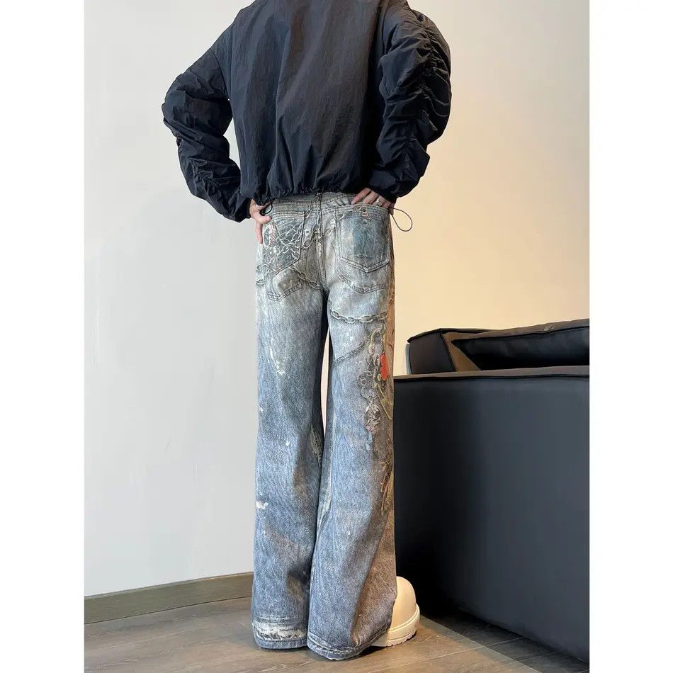 Japanese Brand × Jean Retro loose straight leg micro flared jeans Size US 34 / EU 50 - 3 Thumbnail
