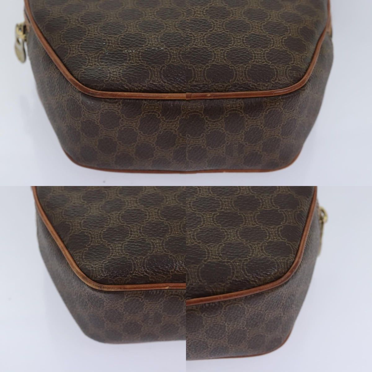 Celine CELINE Macadam Canvas Shoulder Bag Pvc Leather Brown Gold Size ONE SIZE - 10 Thumbnail