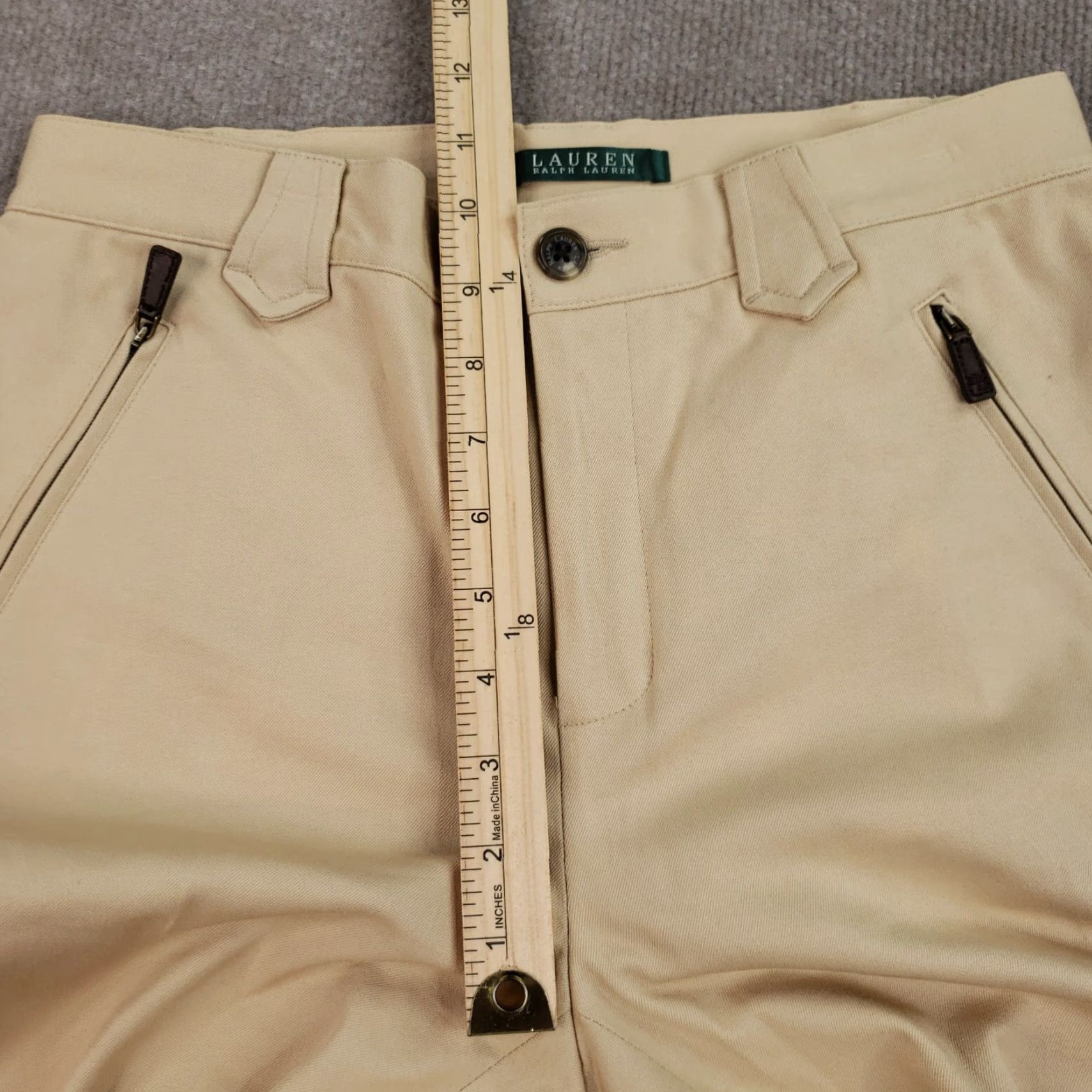 Ralph Lauren Lauren Ralph Lauren Womens Pants Extra Large XL Beige Bootcut Zip Pockets Stretch Size 27" / US 4 / IT 40 - 6 Thumbnail