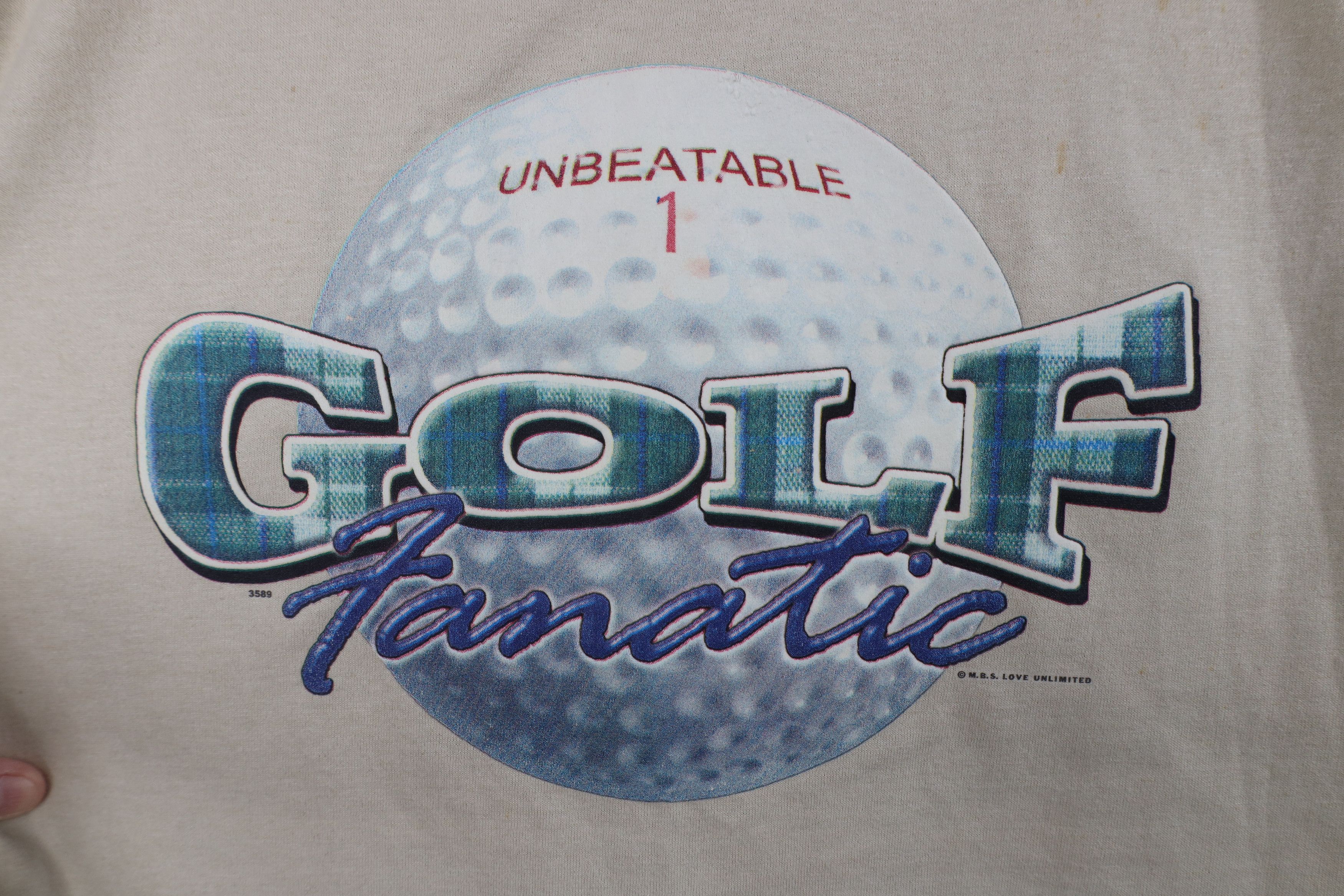 Vintage Vintage 90s Streetwear Golf Fanatic Golfing T-Shirt Beige Size US M / EU 48-50 / 2 - 4 Thumbnail