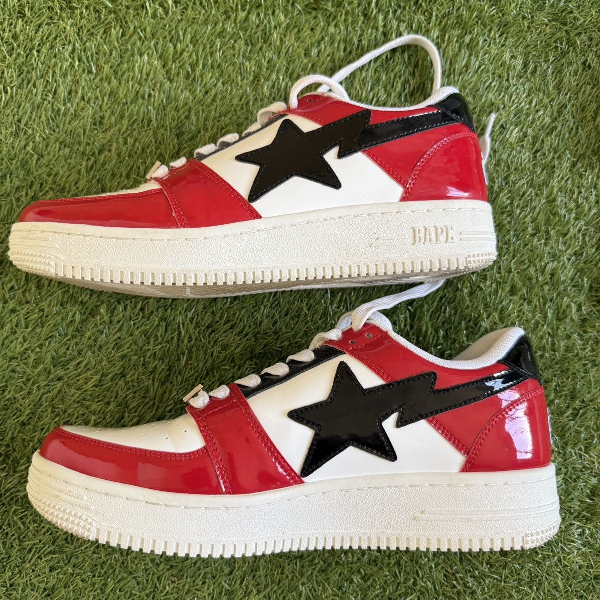 Bape Bape Sta Low Sneakers White Red Black Mens 9.5 Bapesta 2019 Size US 9.5 / EU 42-43 - 2 Thumbnail