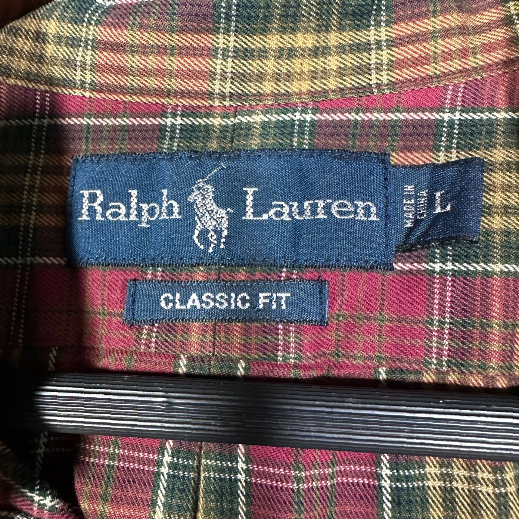 Ralph Lauren Ralph Lauren Shirt Mens Large Classic Fit Button Down Maroon Gold Plaid Cotton Size US L / EU 52-54 / 3 - 6 Thumbnail
