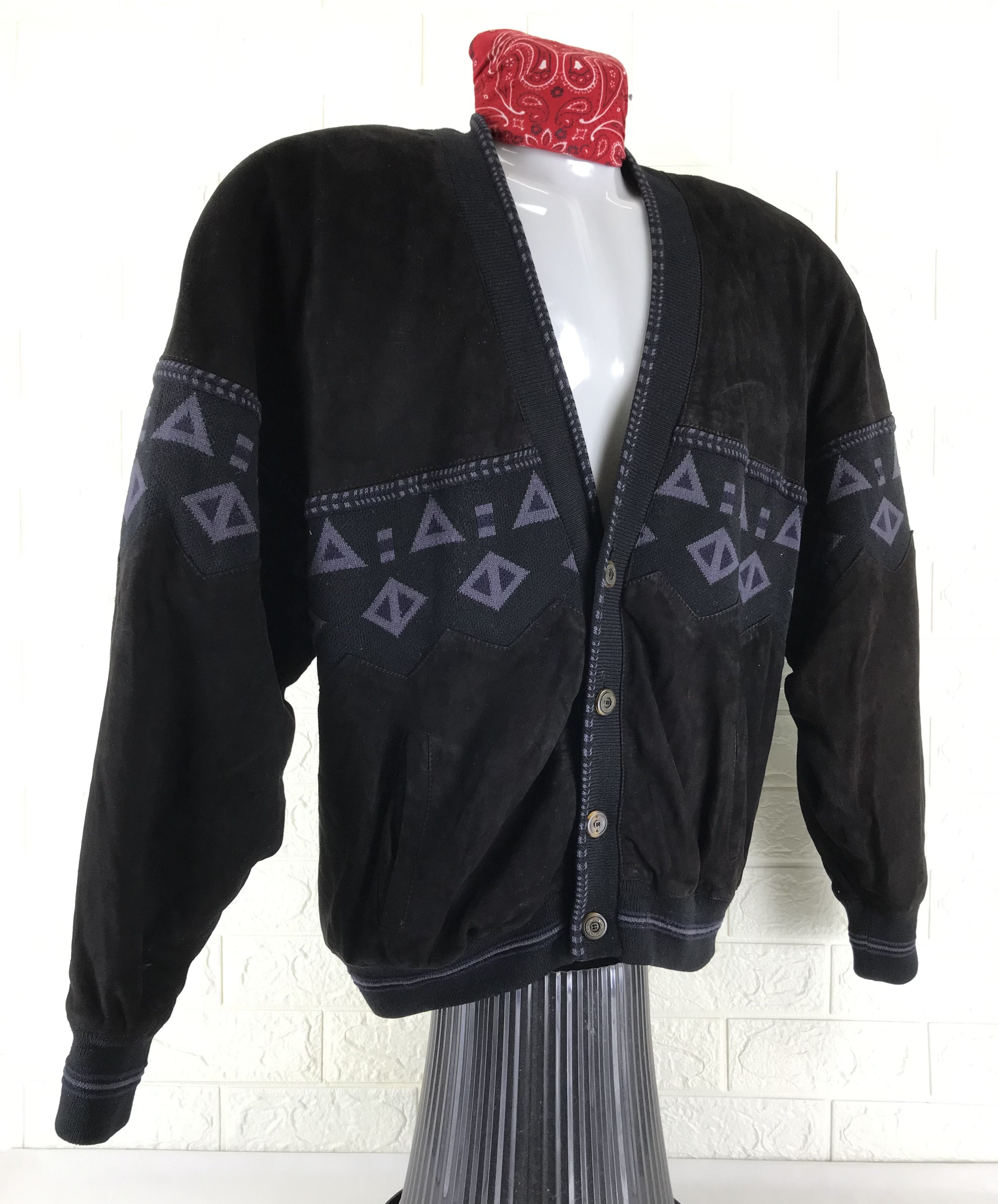 Torras Vintage Torras Hybrid Cardigan Suede Leather Jacket Size US L / EU 52-54 / 3 - 2 Thumbnail