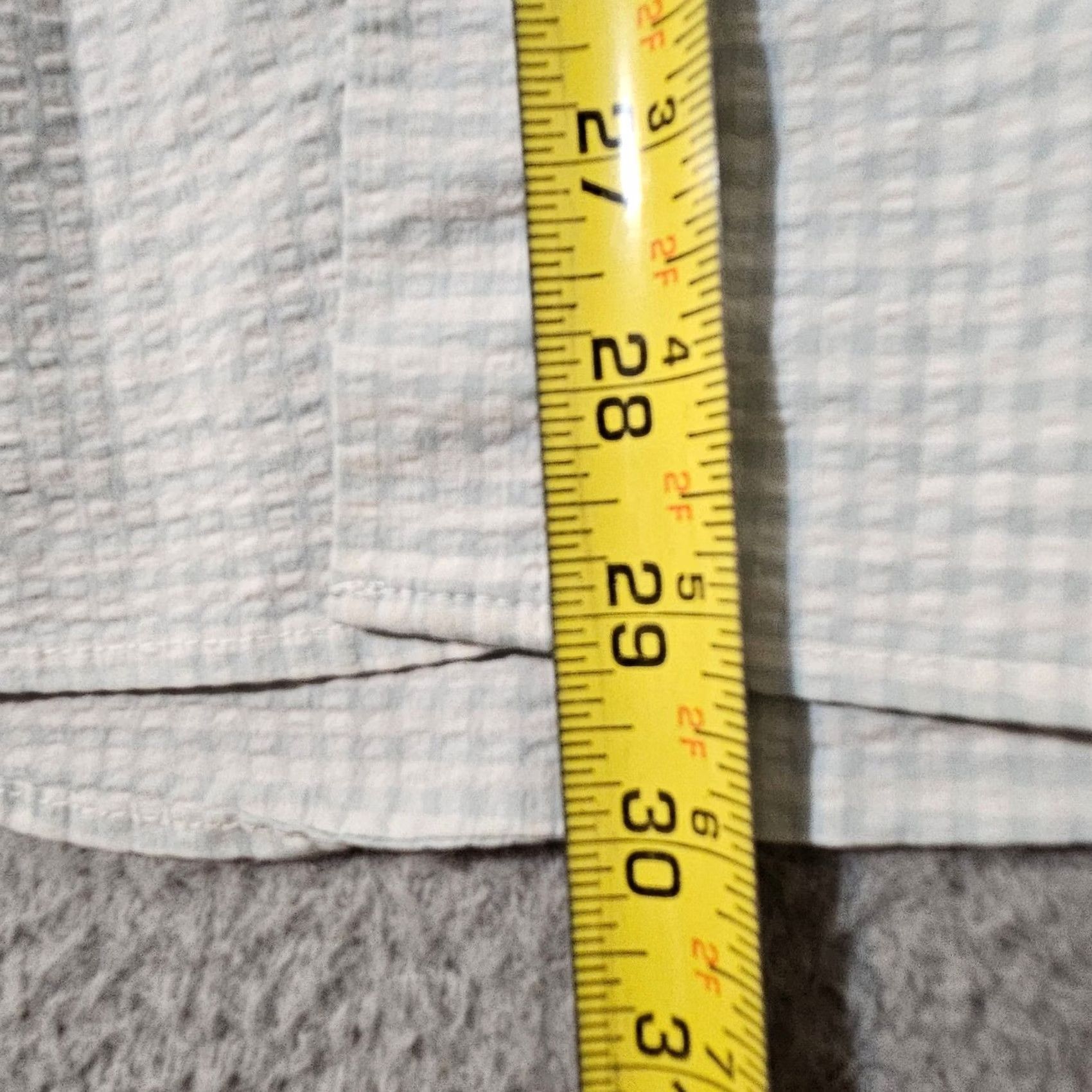 Mizzen+Main Mizzen + Main Mens Large Green White Seersucker Check Short Sleeve Button Down Size US 33 - 5 Thumbnail