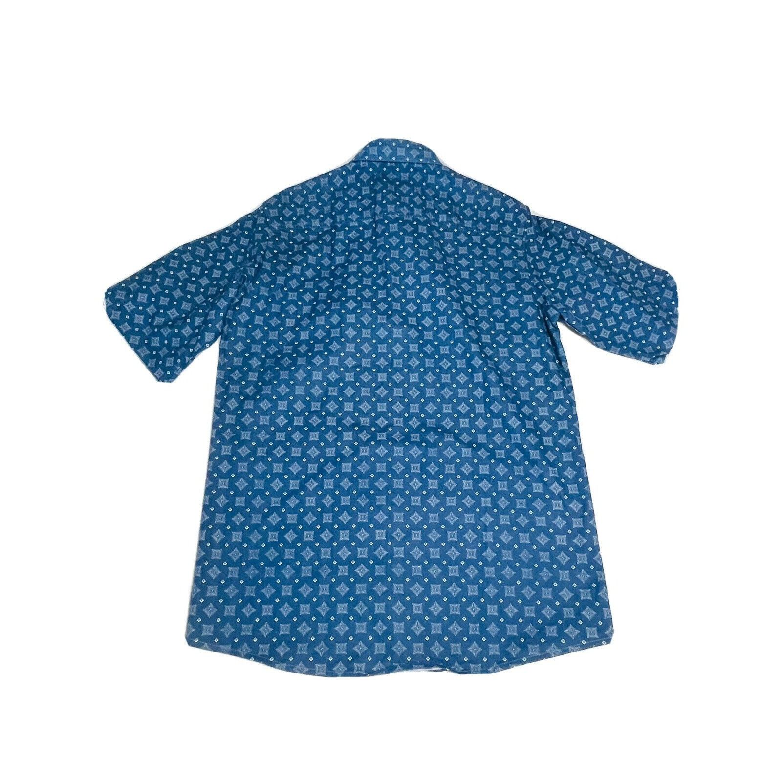 Vintage Key Elements Mens Blue Short Sleeve Button-Down Shirt M Retr Size US M / EU 48-50 / 2 - 3 Thumbnail