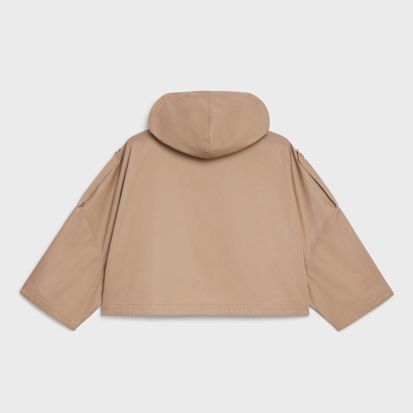 Celine o1bcso1str0924 Cropped Parka In Technical Cotton in Beige Size S / US 4 / IT 40 - 2 Thumbnail