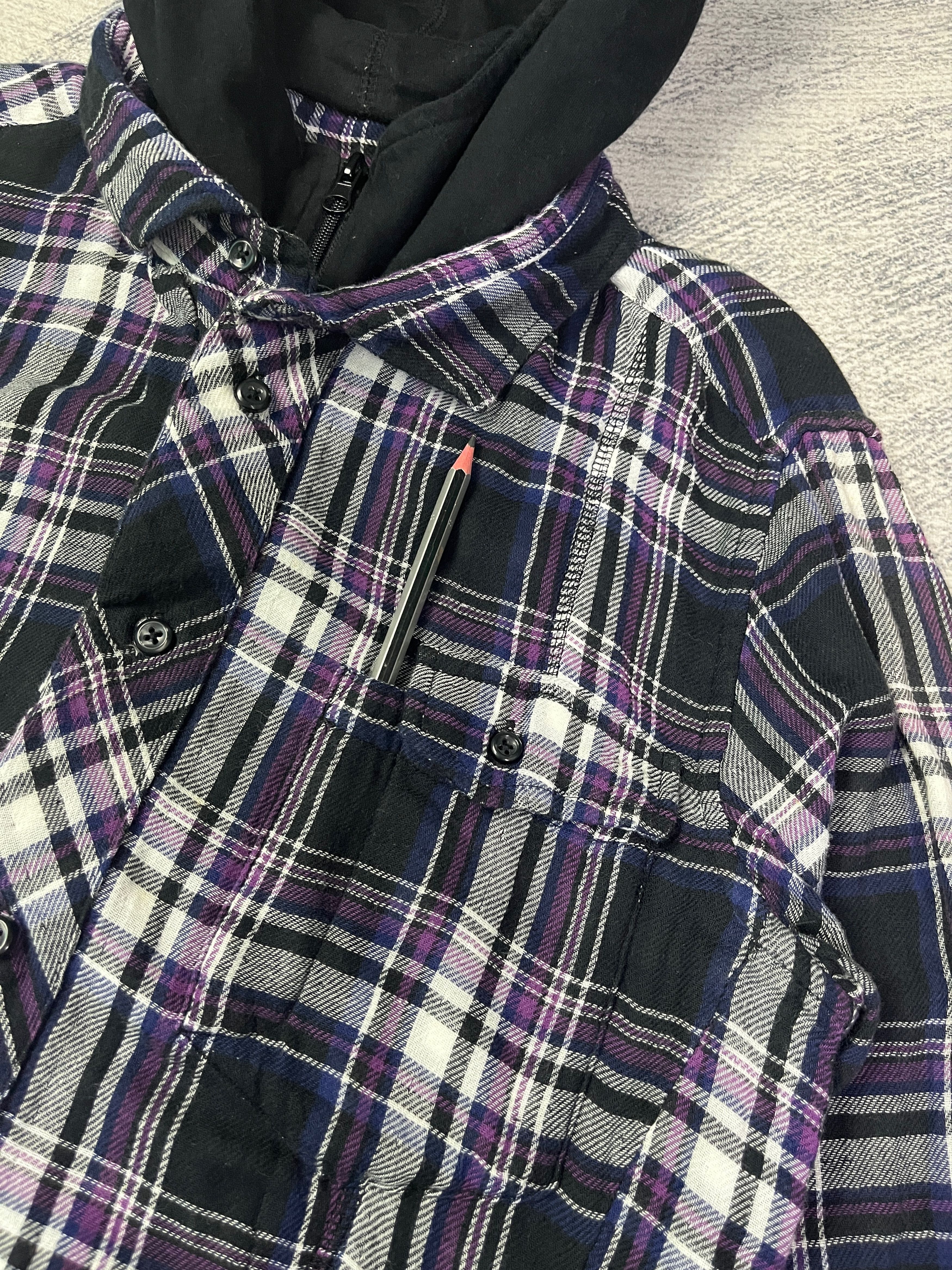 Japanese Brand PPFM Checkered Shirt Button Up Hoodie Size M / US 6-8 / IT 42-44 - 6 Thumbnail