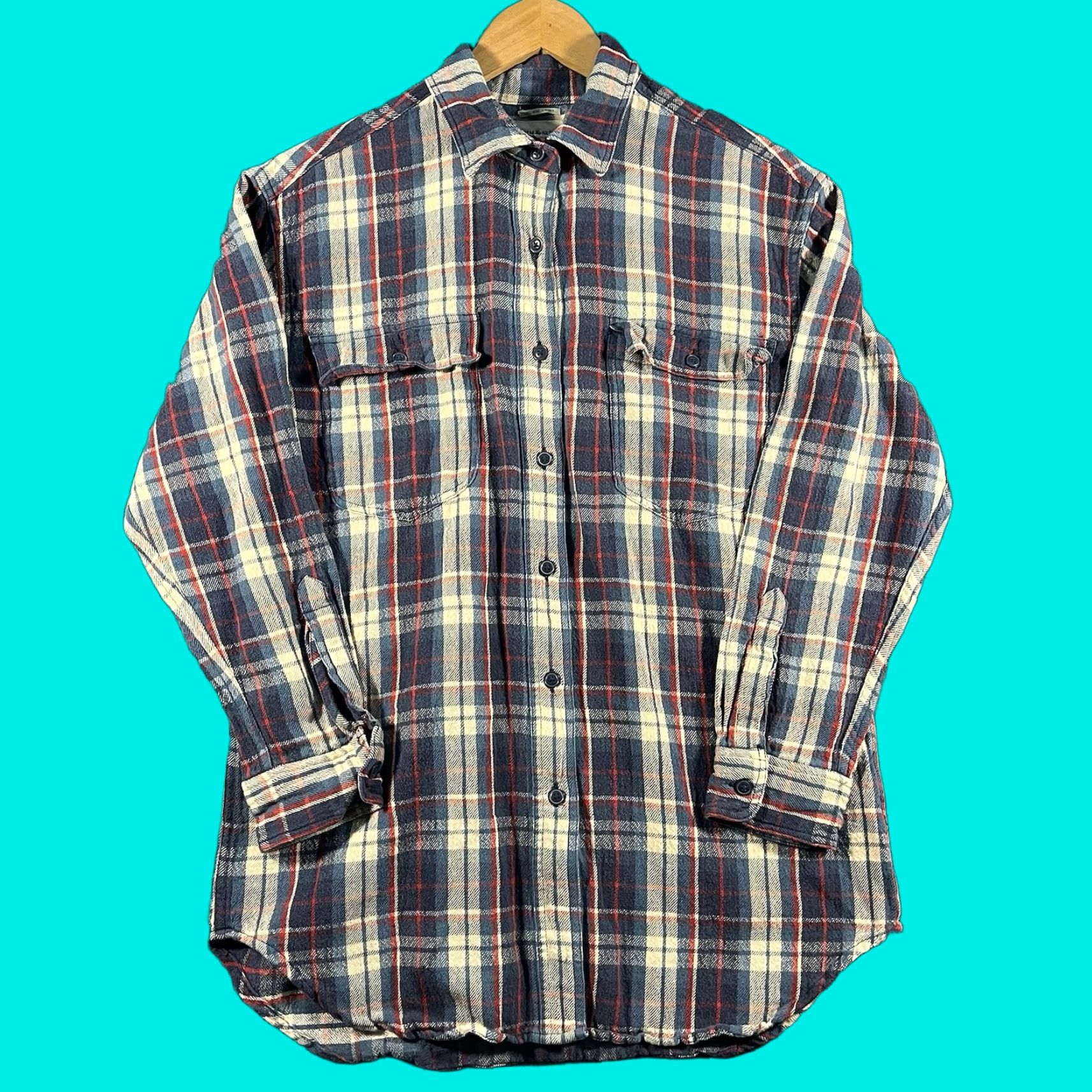 Vintage VINTAGE Denim & Supply Ralph Lauren Womens Flannel Button-Up Shirt Red Plaid Oversized Small Size S / US 4 / IT 40 - 1 Thumbnail