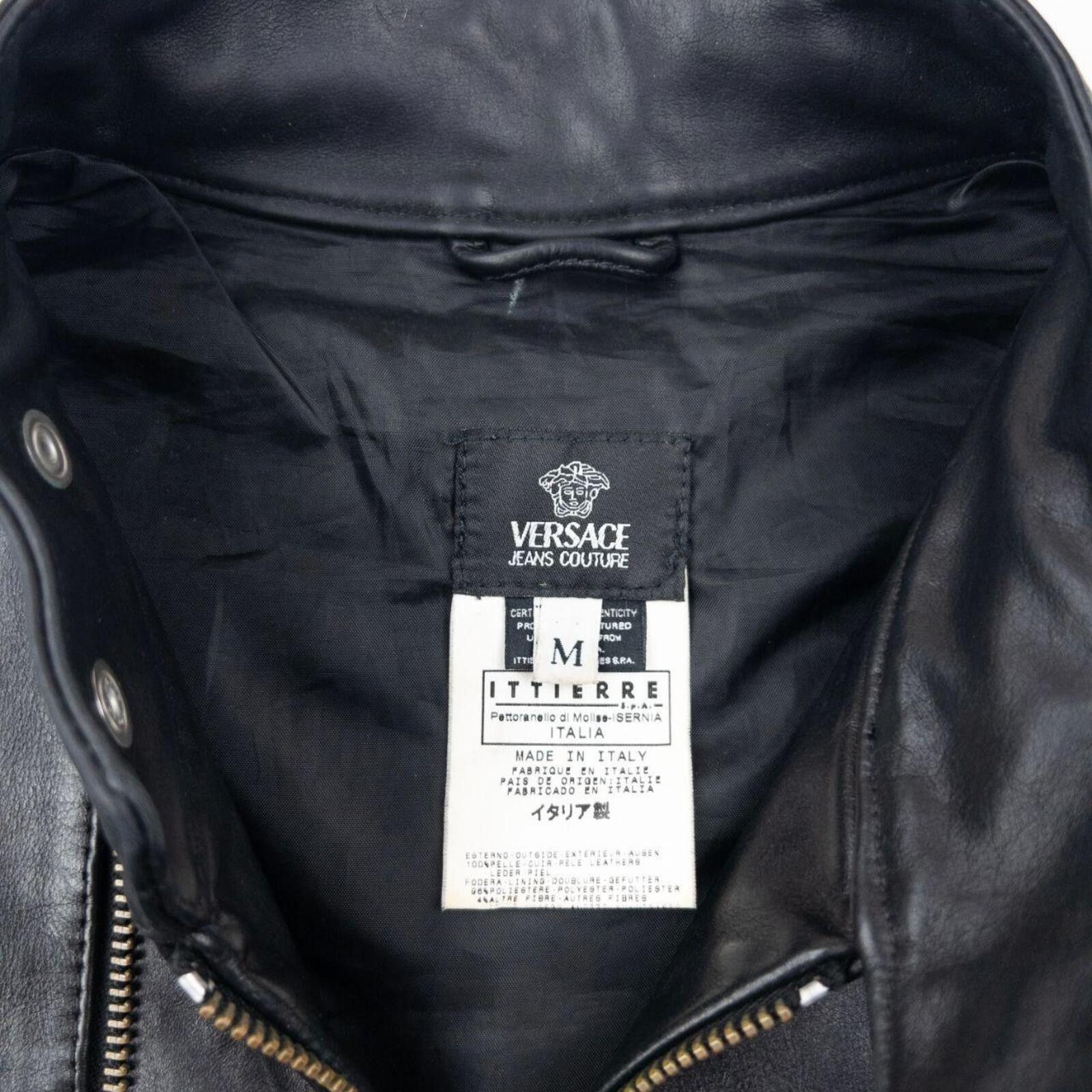 Versace Vintage 2000s Versace Jeans Couture Zip Up Leather Jacket SM Size US S / EU 44-46 / 1 - 4 Thumbnail