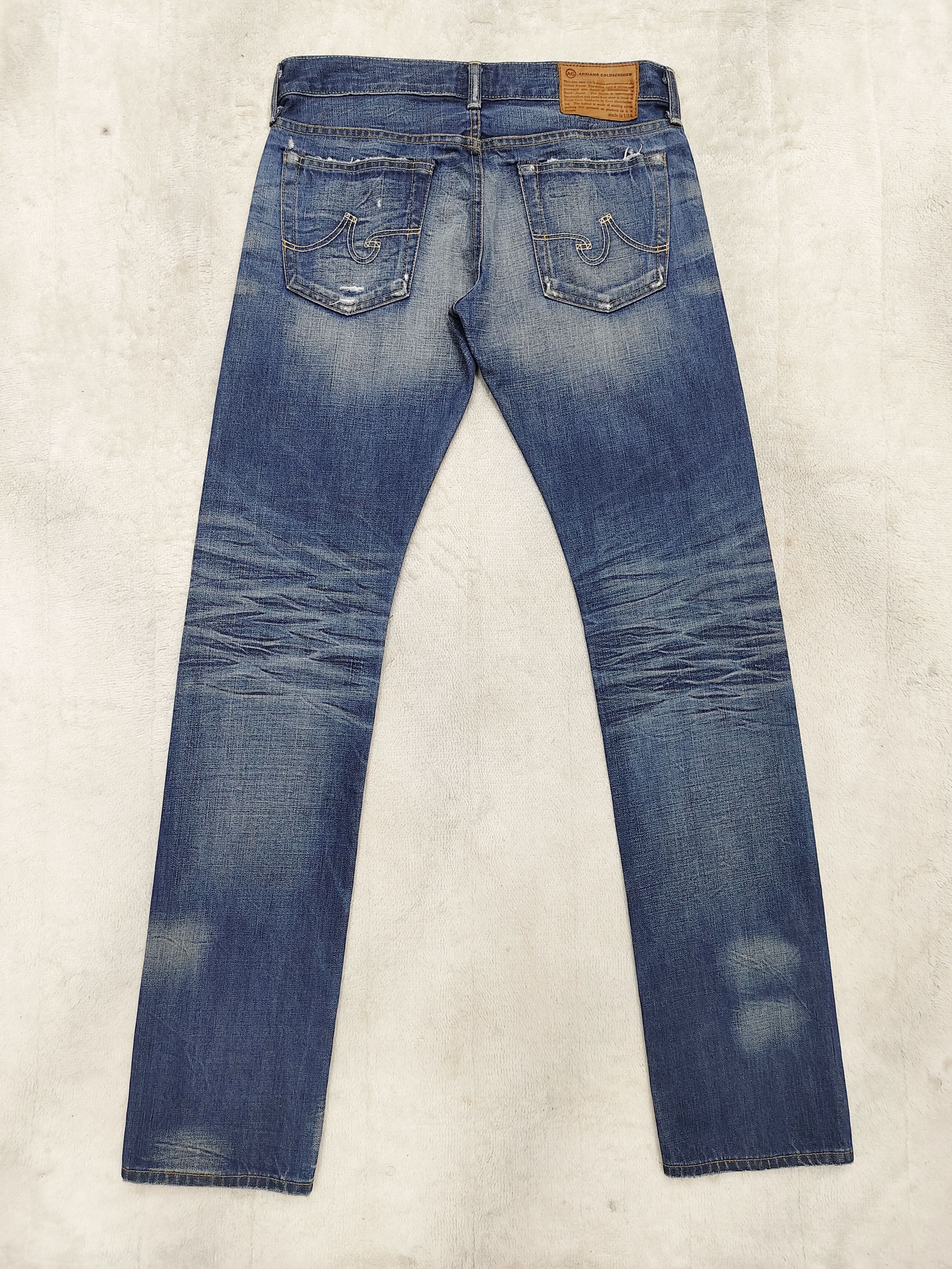 AG Adriano Goldschmied AG Silver Button Distressed Selvegde Slim Straight Jeans Size US 31 - 5 Thumbnail