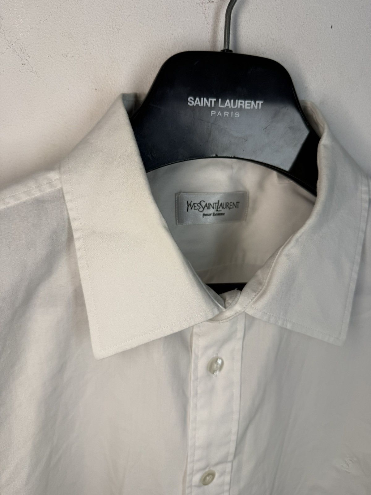 Yves Saint Laurent White YSL Shirt Dress Button Up Classic Logo Size US XXL / EU 58 / 5 - 10 Thumbnail