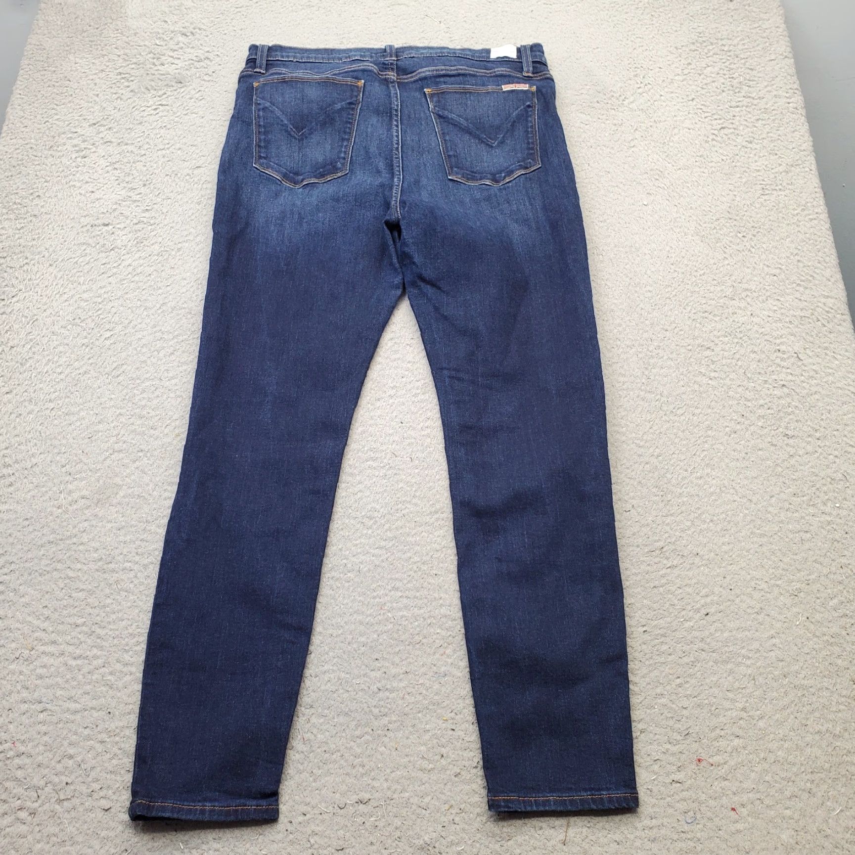 Hudson Hudson Womens 33 Blue Denim Stretch Super Skinny Jeans Mid Rise Slim Ankle 5-Pocket Denim Shirt? Size 24" / US 00 / IT 34 - 2 Thumbnail