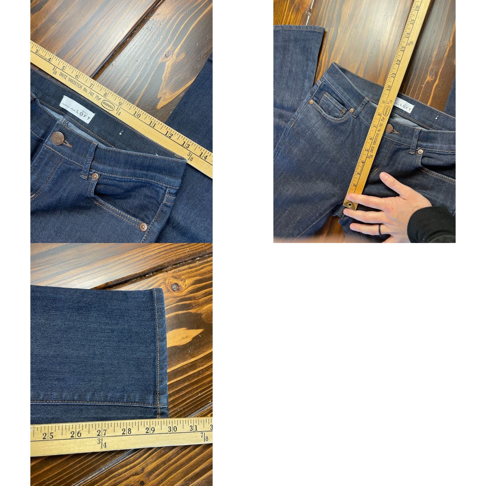Loft LOFT Jeans Bootcut Navy Blue 25/0 Women's Regular Size 30 in Inseam Stretch Cotton Denim Vintage? No Size 42" / US 20 - 8 Thumbnail