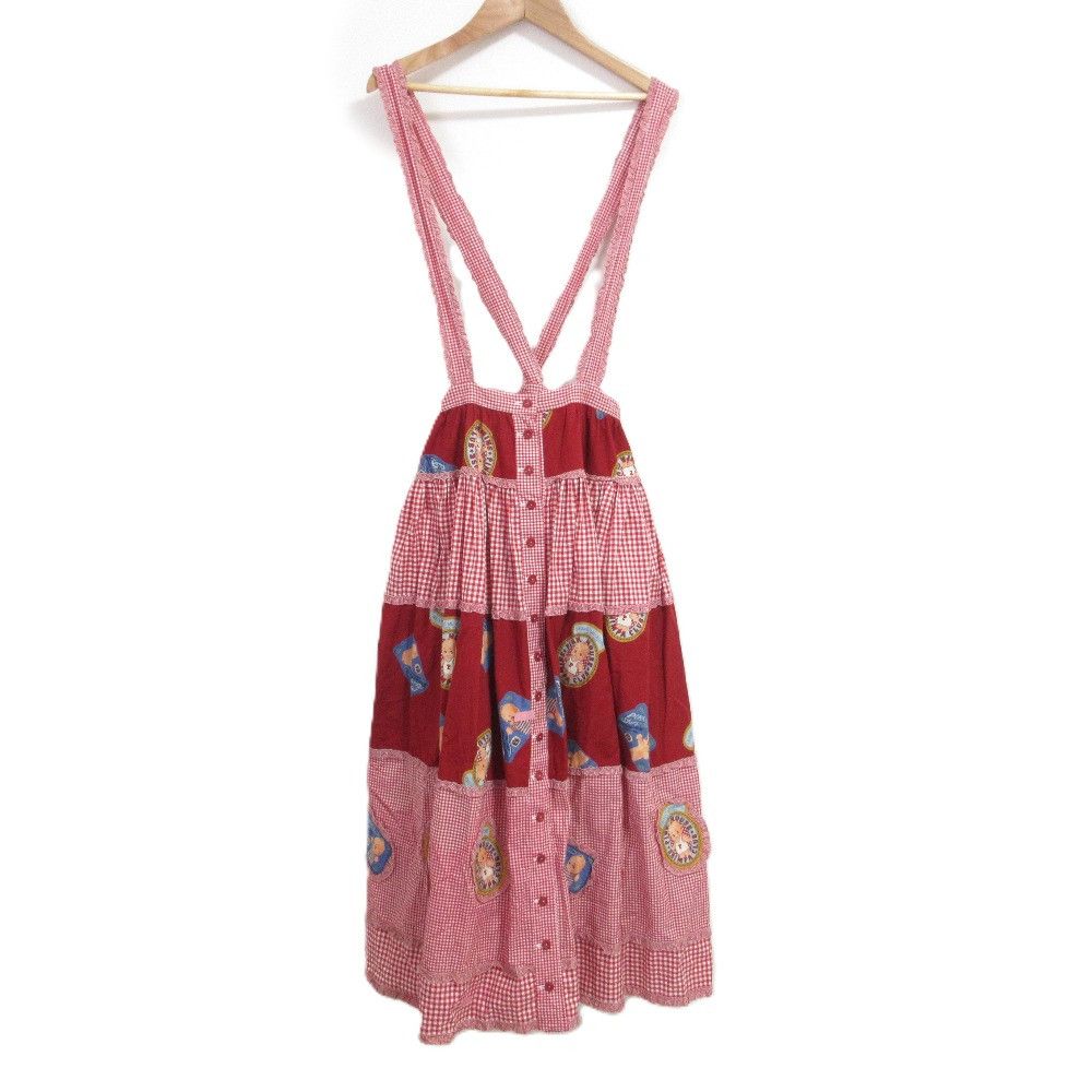 Other Other PINK HOUSE Patchwork Gingham Frill Suspender Skirt Textile Skirts DUTY FREE for USA Size ONE SIZE - 1 Thumbnail