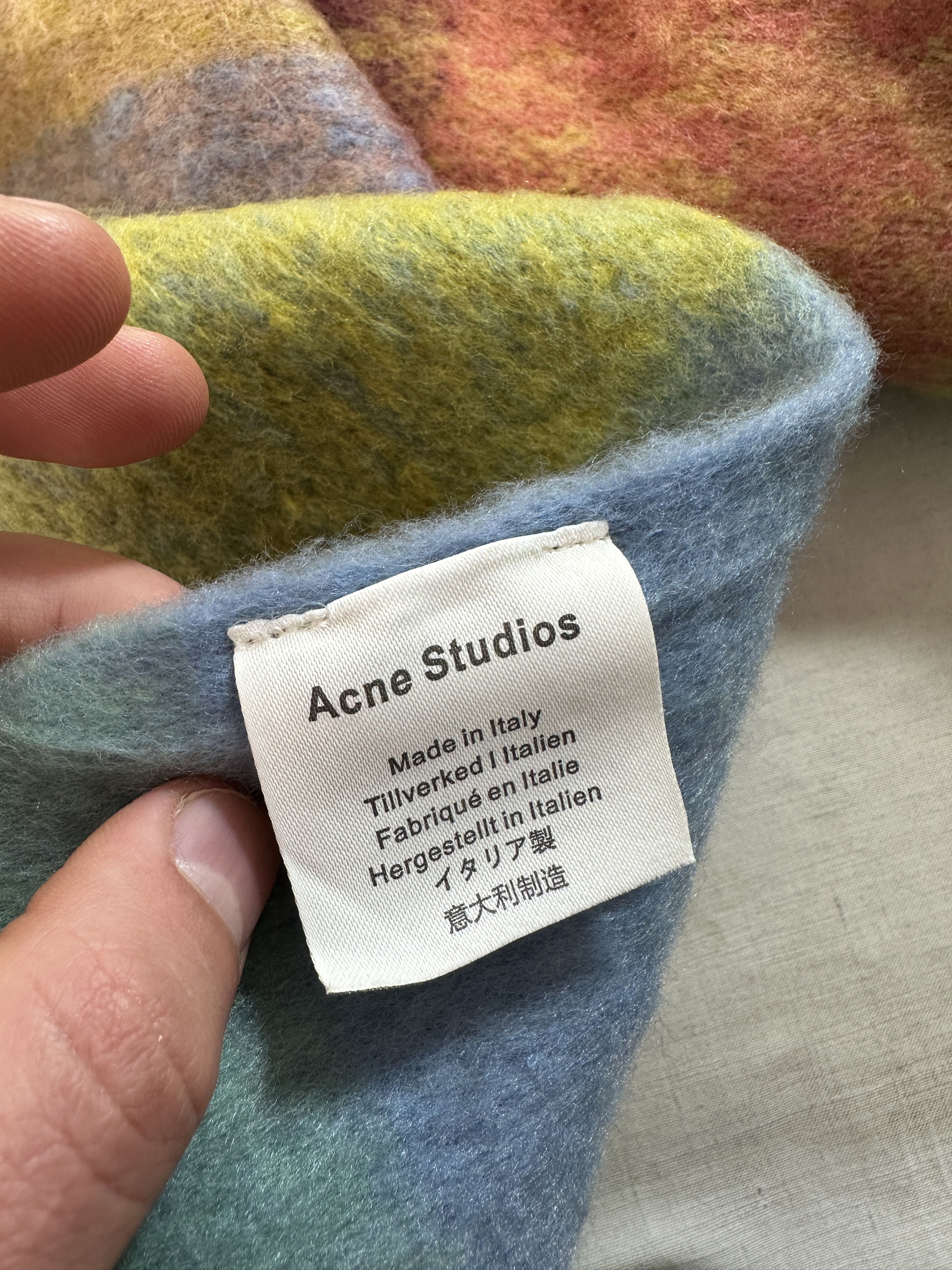 Acne Studios Acne Studios Large Plaid Scarf Wool Blend Logo Patch Size ONE SIZE - 3 Thumbnail
