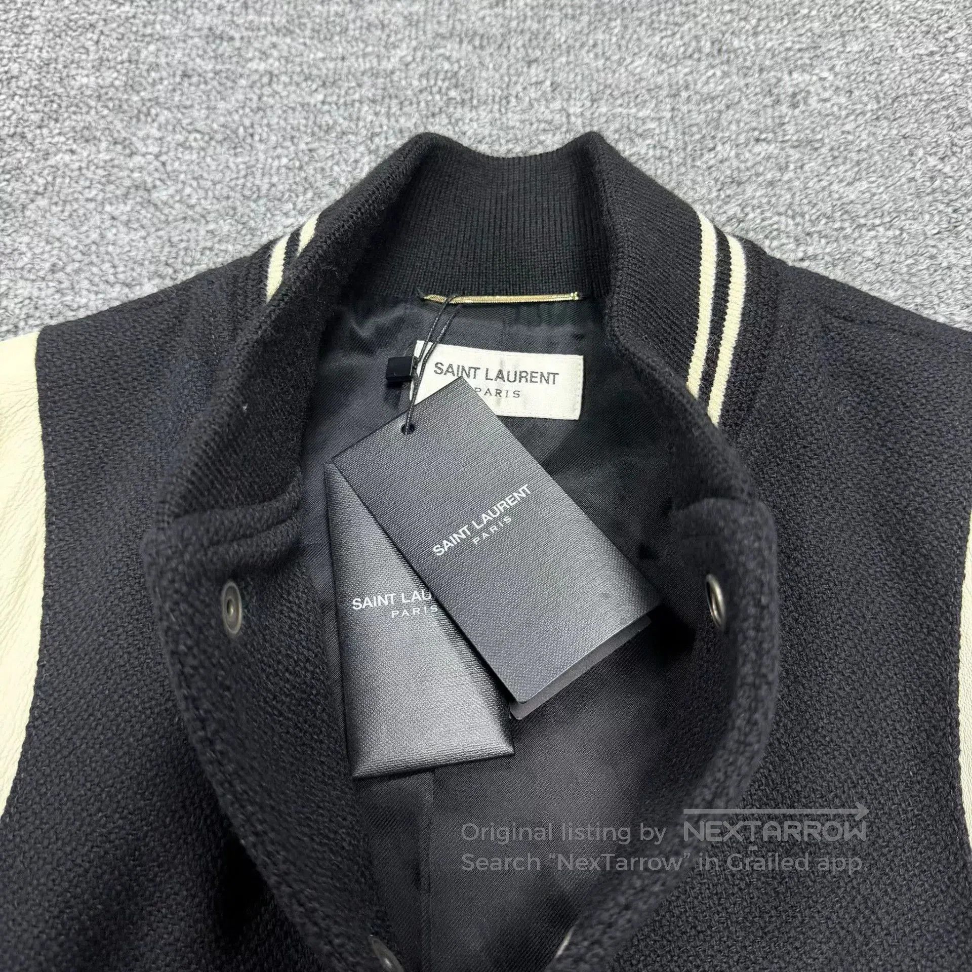 Saint Laurent Paris Saint Laurent Black White Baseball Jacket. Size US M / EU 48-50 / 2 - 3 Thumbnail
