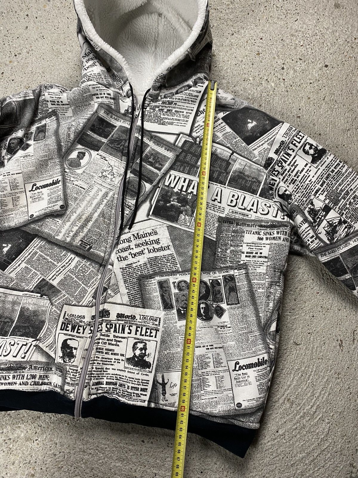 Japanese Brand Japan style hoodie newspapers full print zip vintage y2k Size US L / EU 52-54 / 3 - 15 Thumbnail