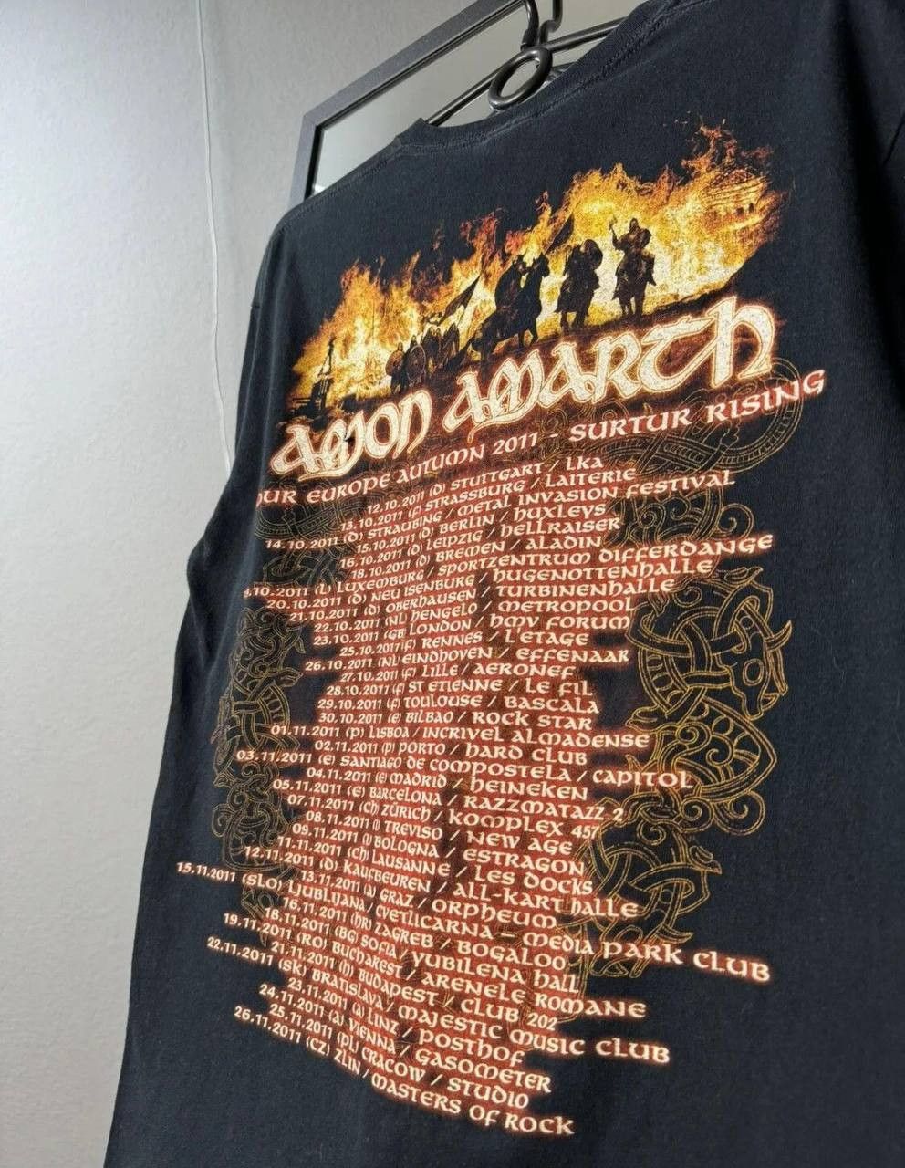 Band Tees × Vintage Faded Amon Amarth Tour 2011 Paint Splattered Distressed Tee Size US M / EU 48-50 / 2 - 2 Thumbnail